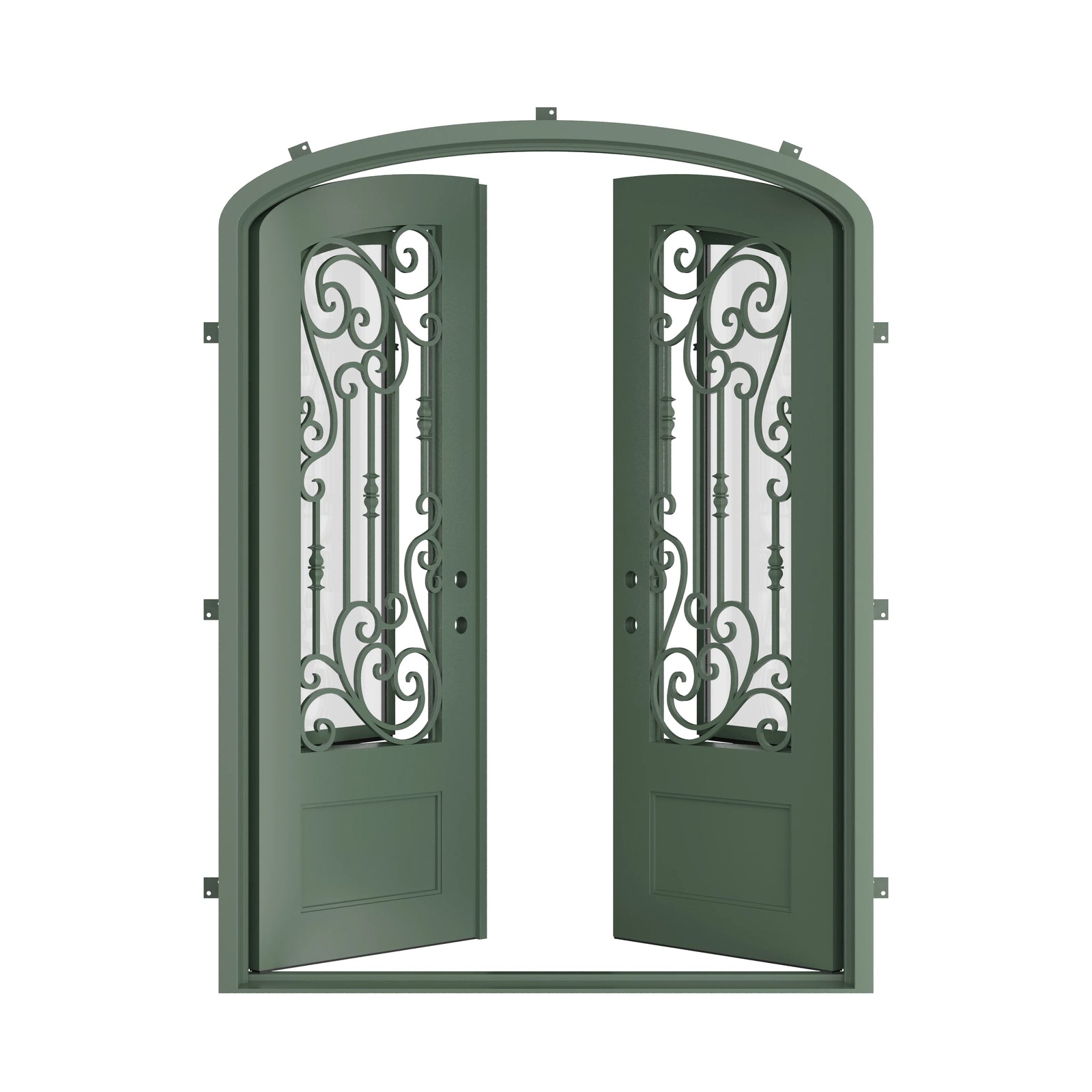 Pinkys Golden Gate steel door, double, mini arch, open