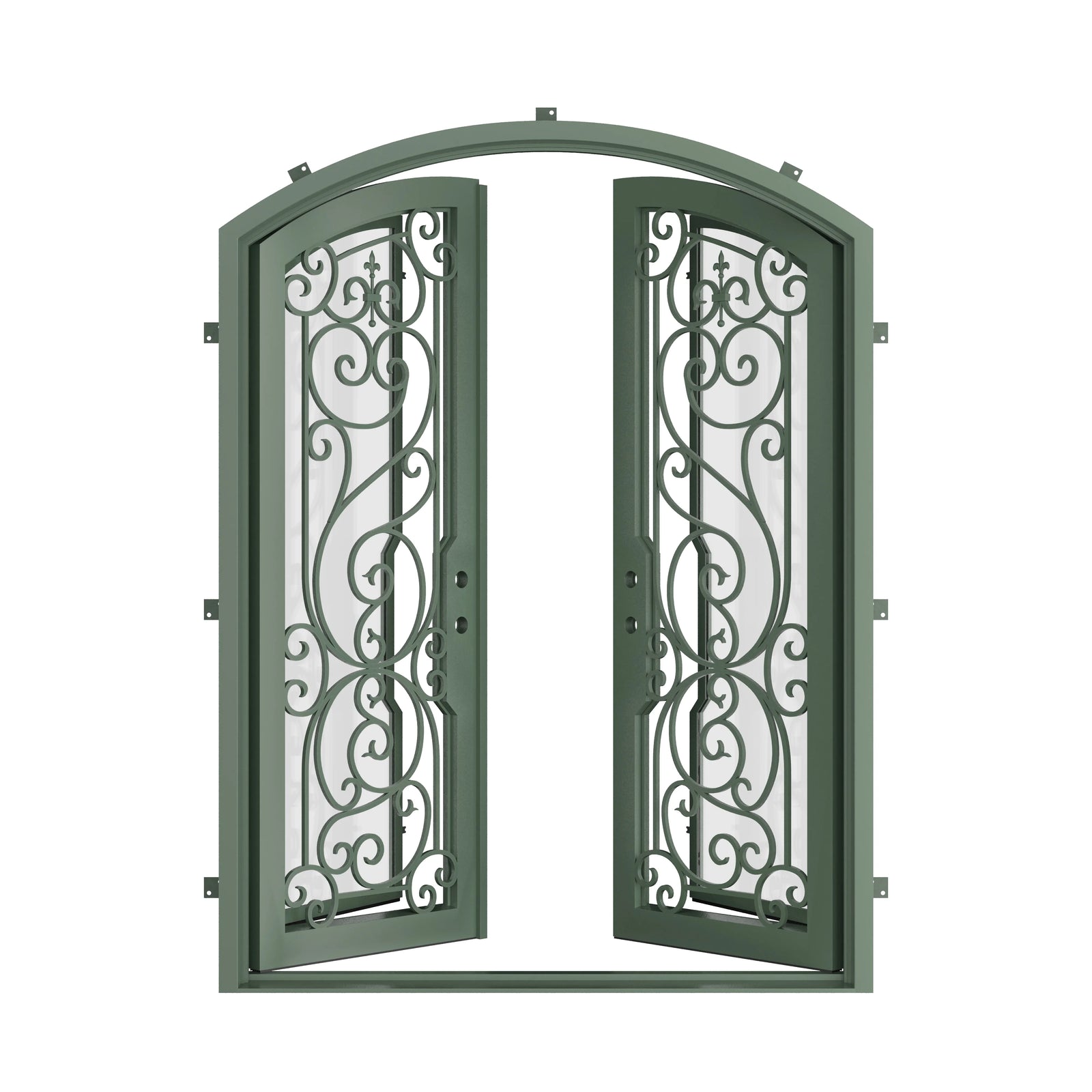 Pinkys Hills steel door, double, arch, open