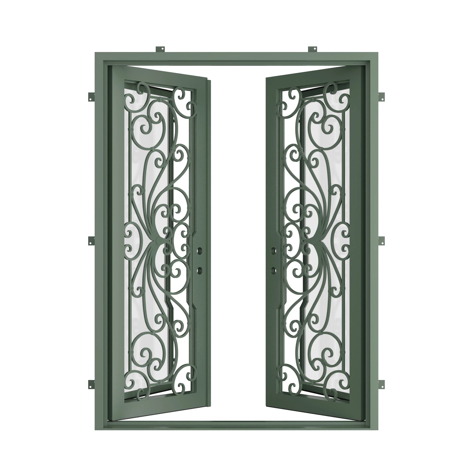 Pinkys Miracle steel door, double, flat, open