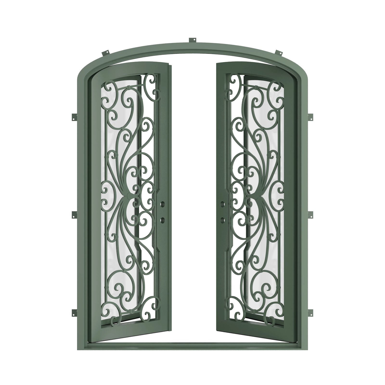 Pinkys Miracle steel door, double, arch, open