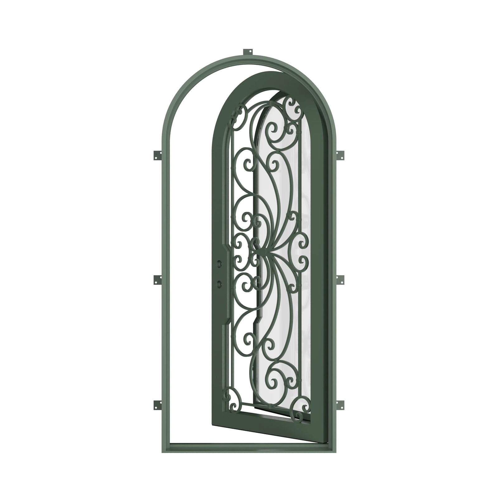 Pinkys Miracle steel door, single, full arch, open