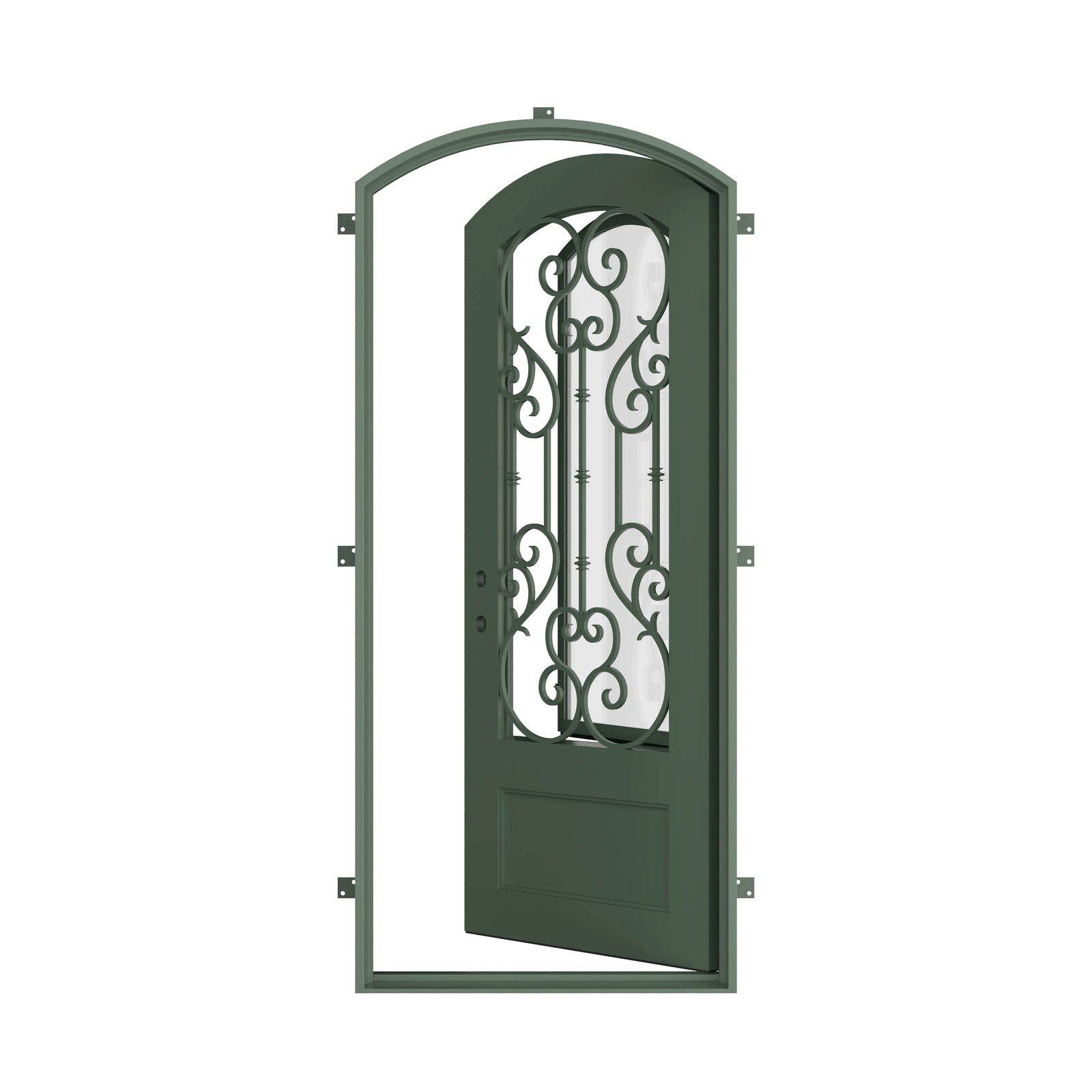 Pinkys New York steel door, single, arch, open