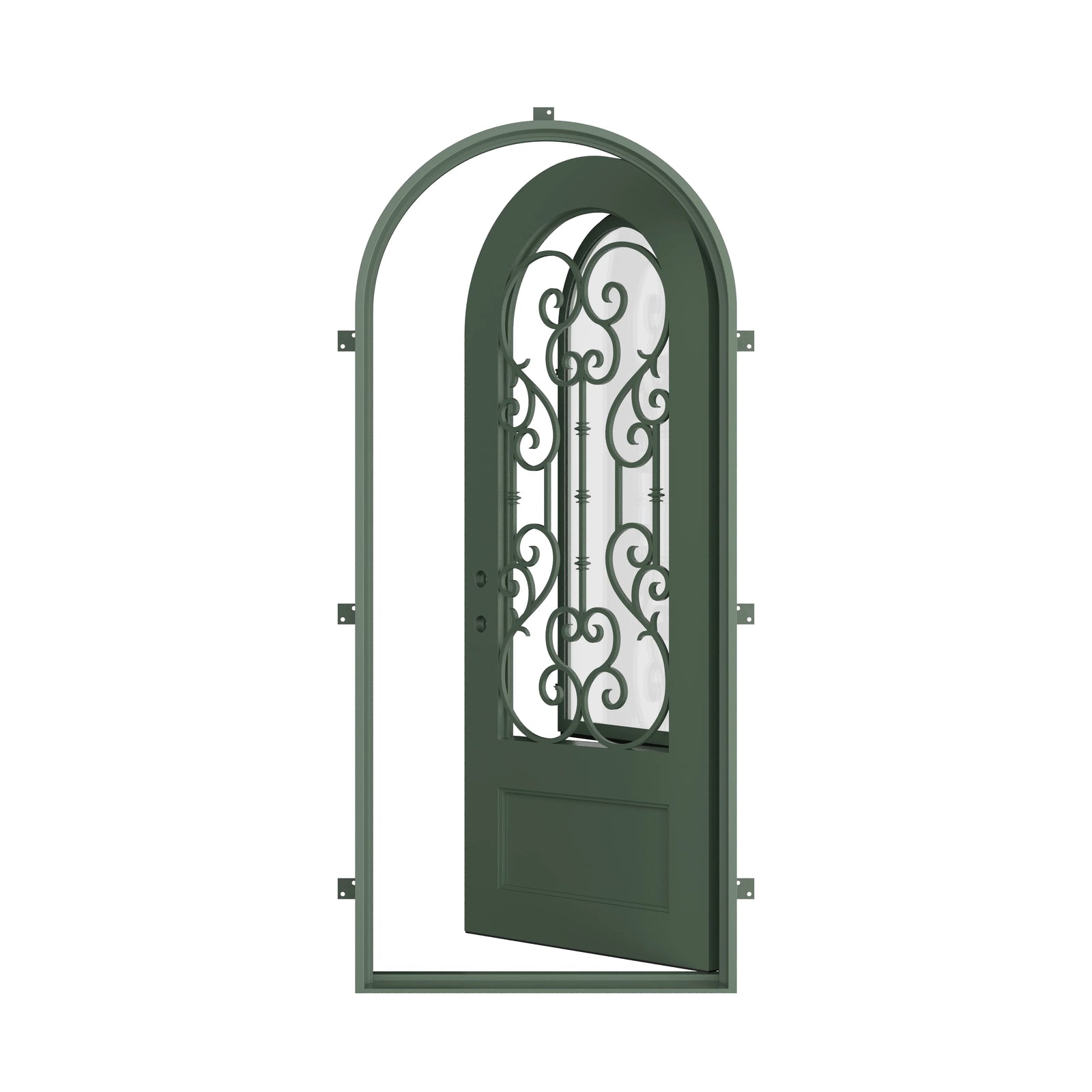 Pinkys New York steel door, single, full arch, open