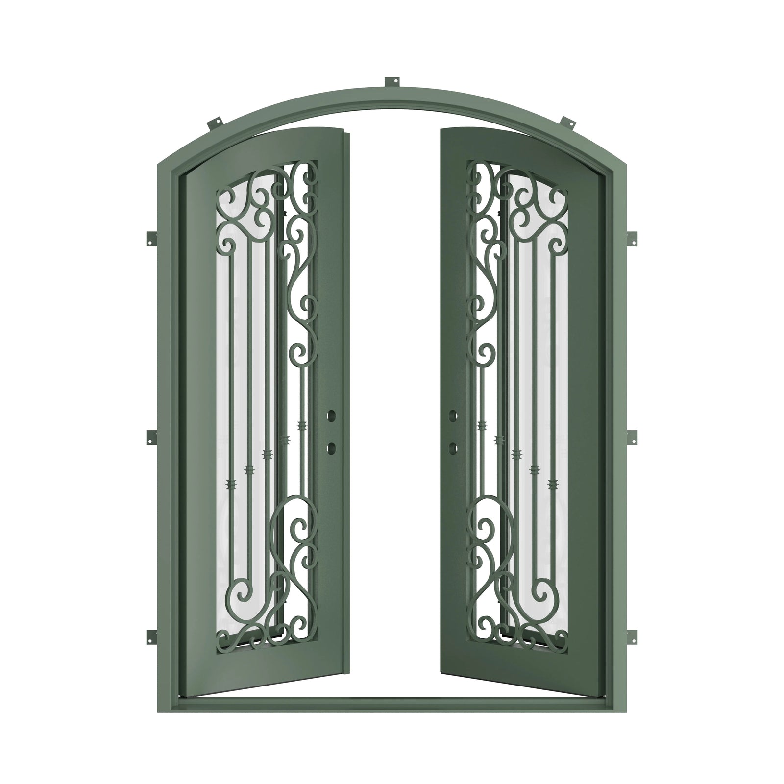 Pinkys Paris steel door, double, arch, open