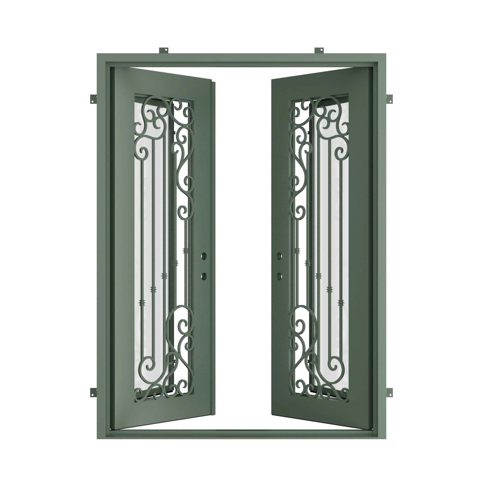 Pinkys Paris steel door, double, flat, open