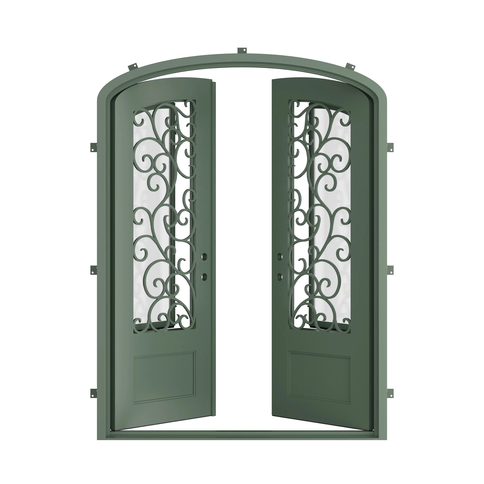 Pinkys Story steel door, double, mini arch, open