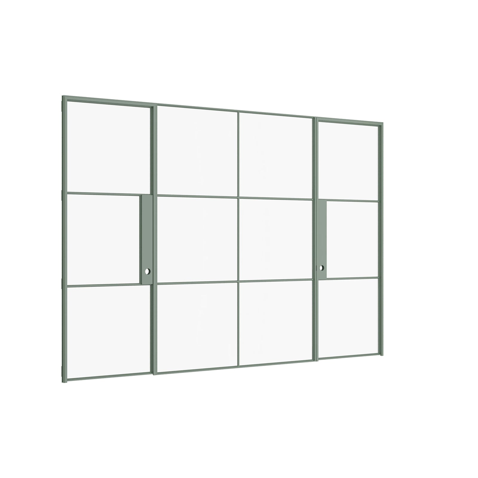 Pinkys Air 4 interior steel door, dual single, with a fixed middle panel, closed