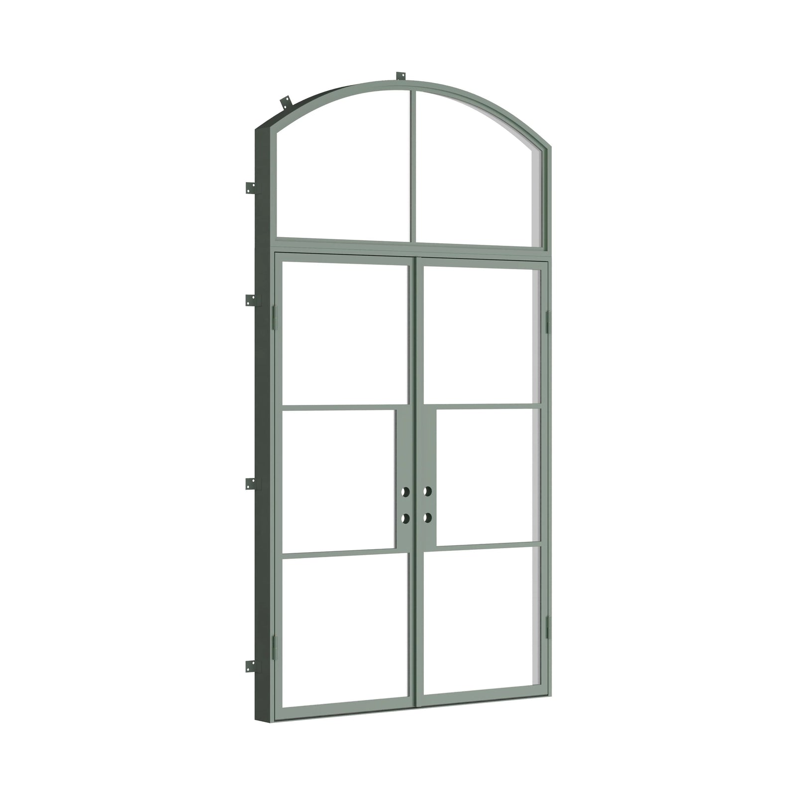 Pinkys Air 4 steel door, double, flat, with an arch top window, closed