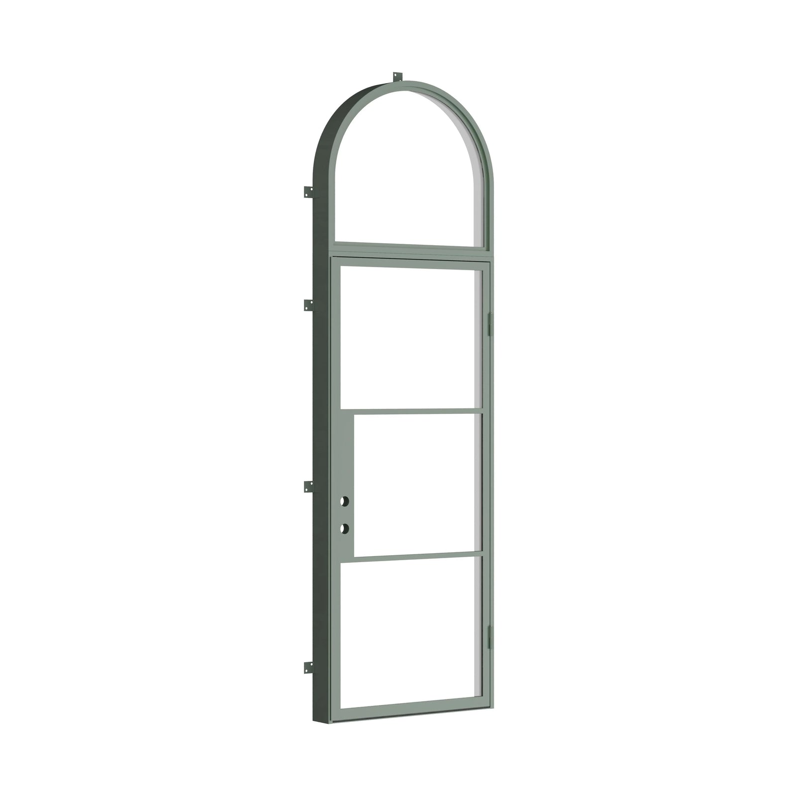 Pinkys Air 4 steel door, single, flat, with a full-arch top window, closed