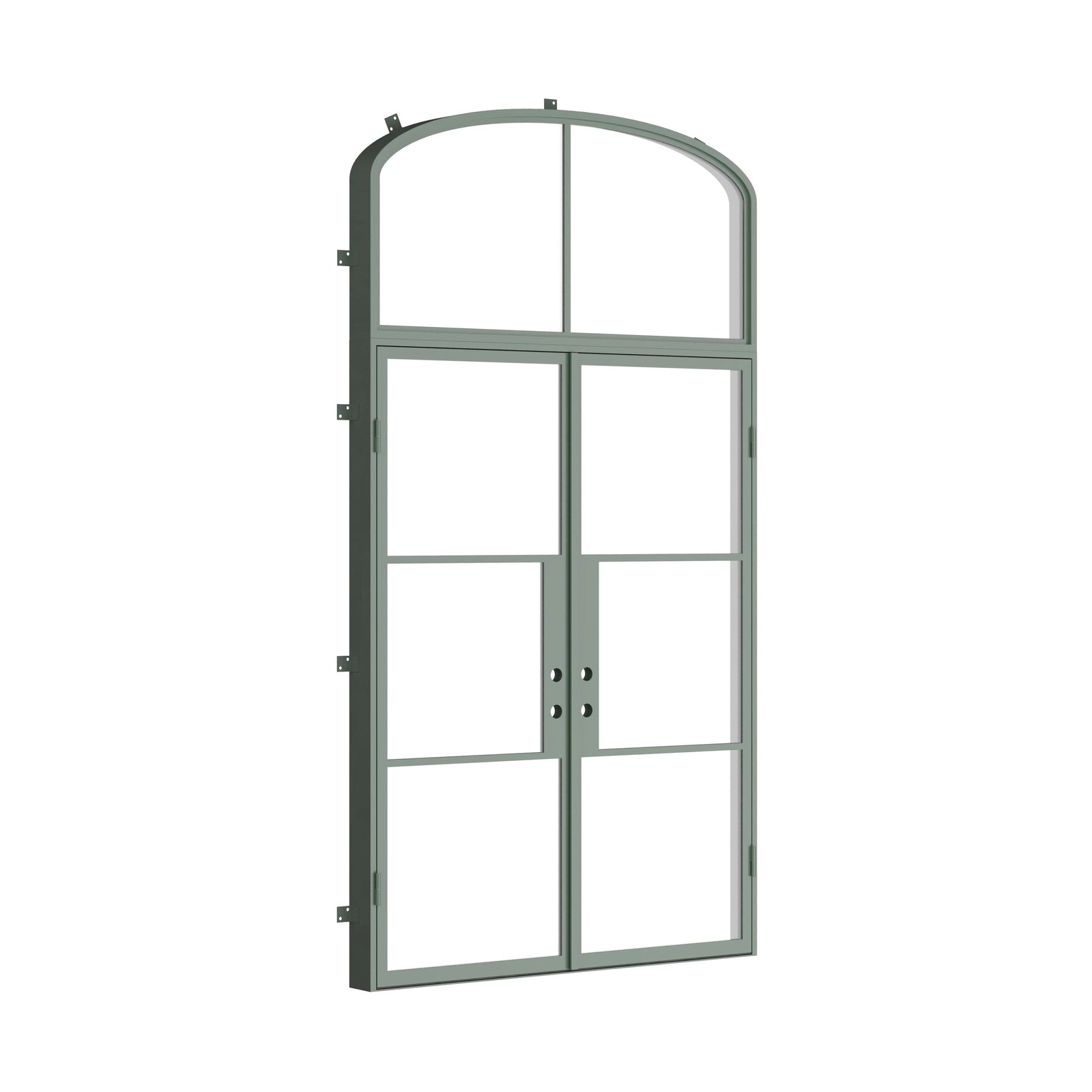 Pinkys Air 4 steel door, double, flat, with a mini-arch top window, closed