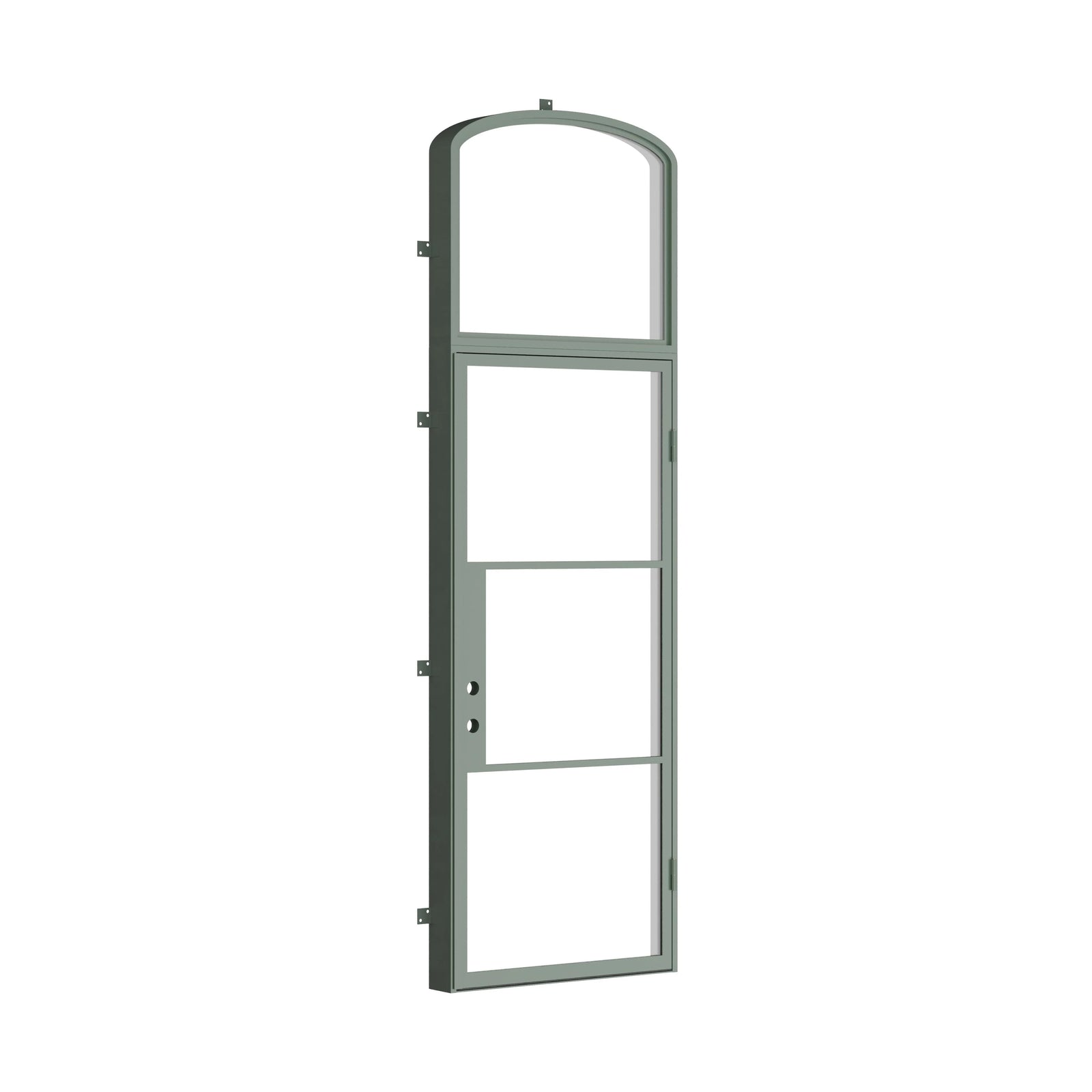Pinkys Air 4 steel door, single, flat, with a mini-arch top window, closed