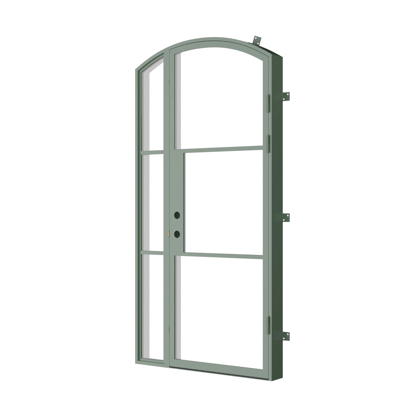 Pinkys Air 4 steel door, single, arch, with a right side window, closed