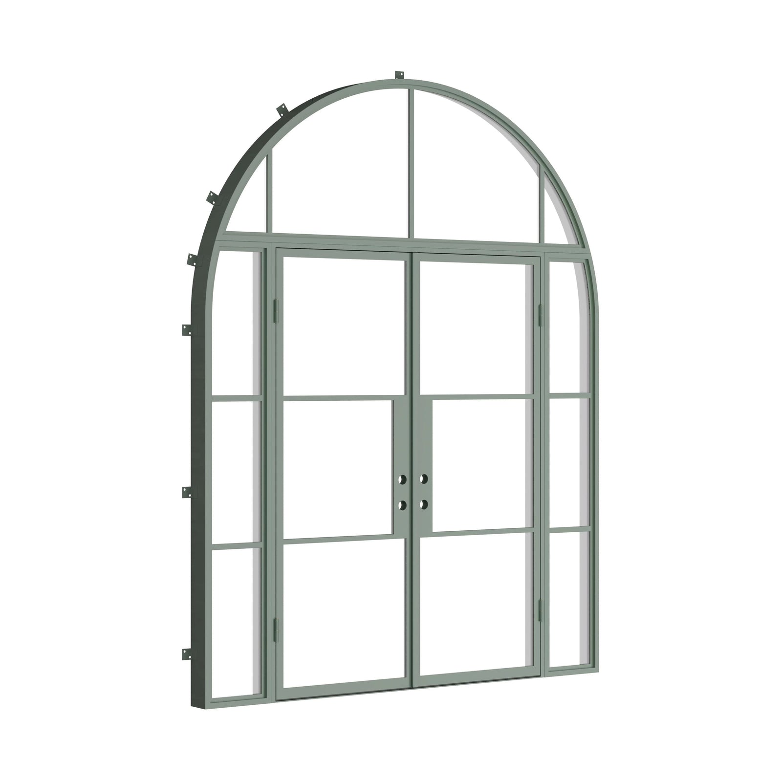 Pinkys Air 4 steel door, double, flat, with side windows, with an arch top window, closed