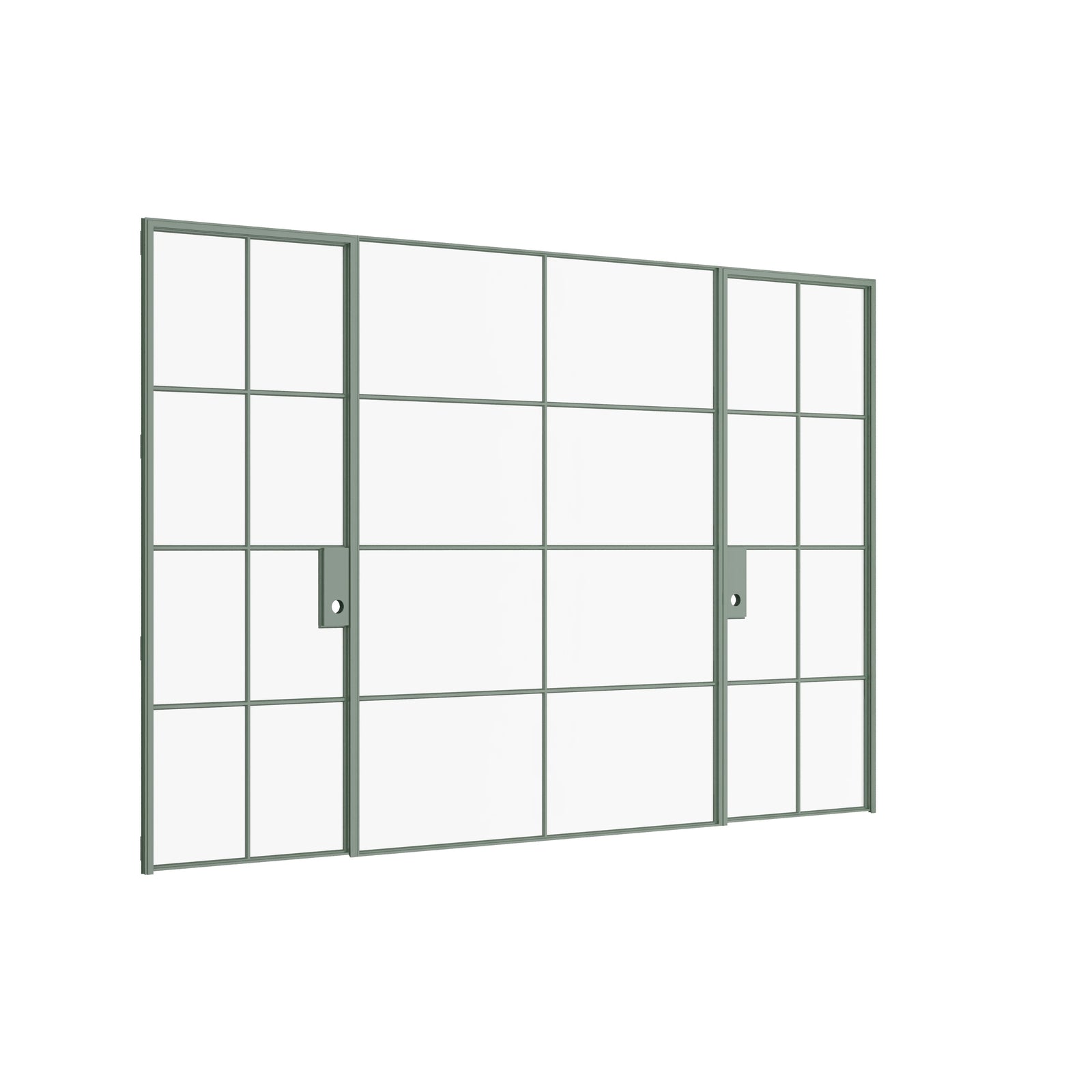 Pinkys Air 5 interior steel door, dual single, with a fixed middle panel, closed