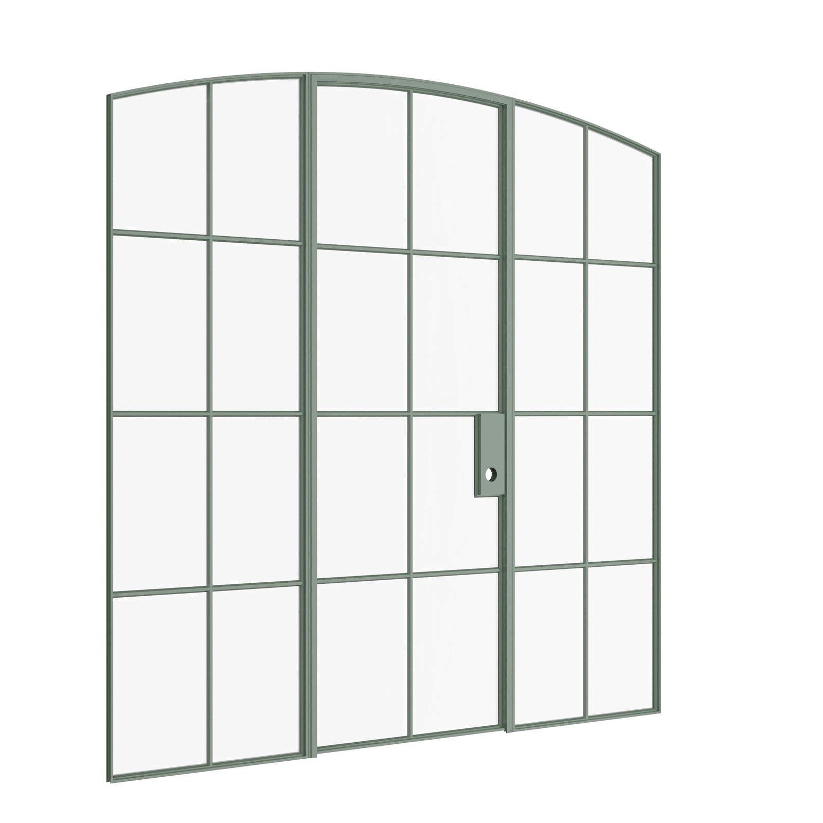 Pinkys Air 5 interior steel door, single, arch, with side windows, closed