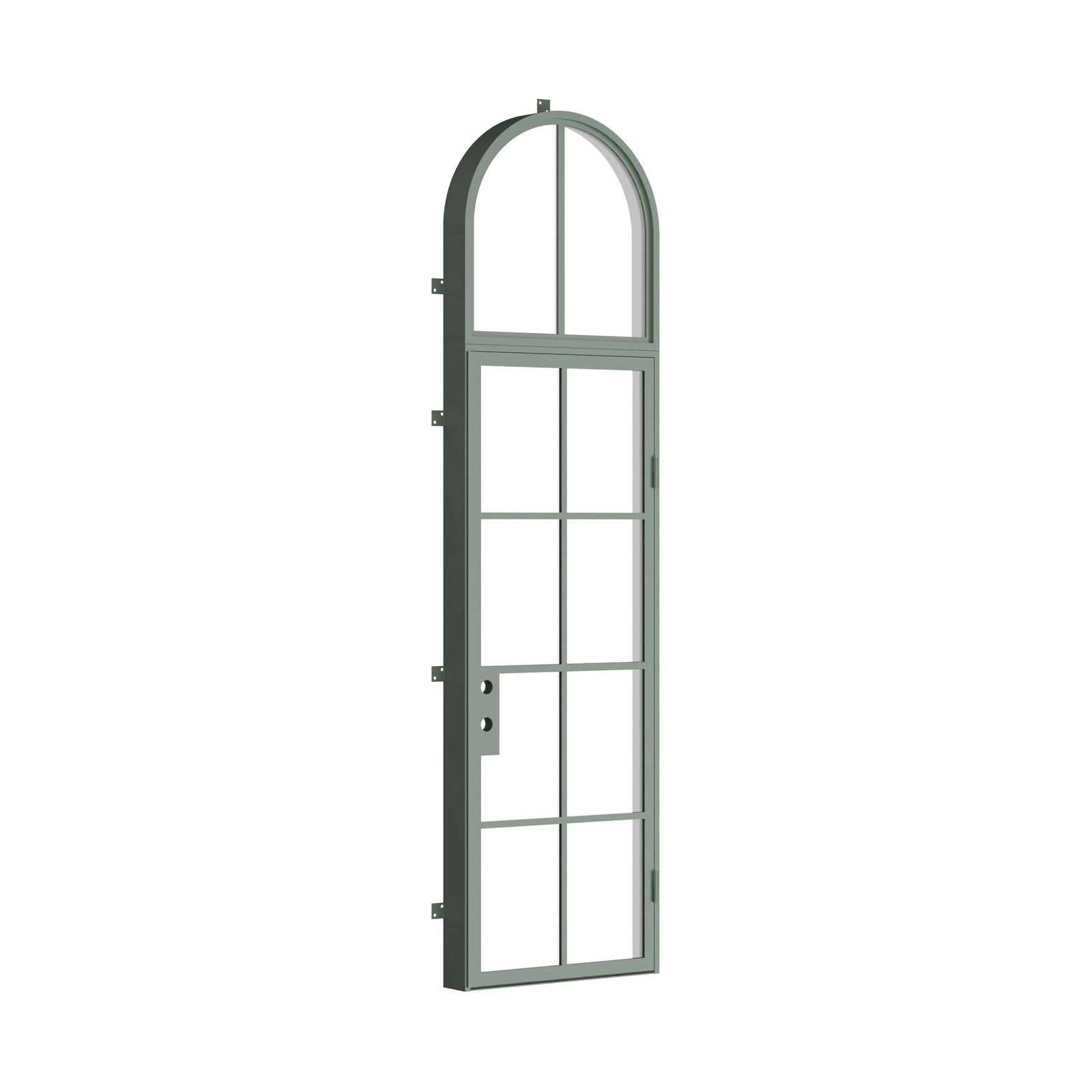 Pinkys Air 5 steel door, single, flat, with an arch top window, closed