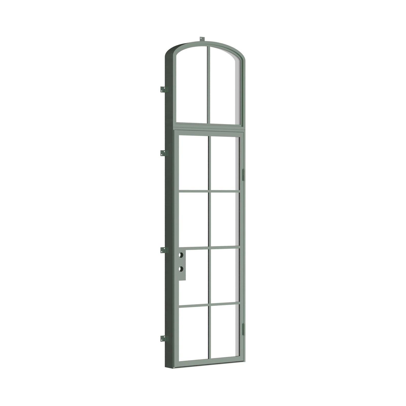 Pinkys Air 5 steel door, single, flat, with a mini-arch top window, closed