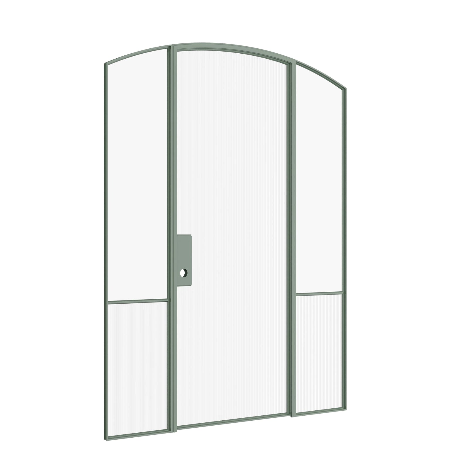 Pinkys Air Grand interior steel door, single, arch, with side windows, closed