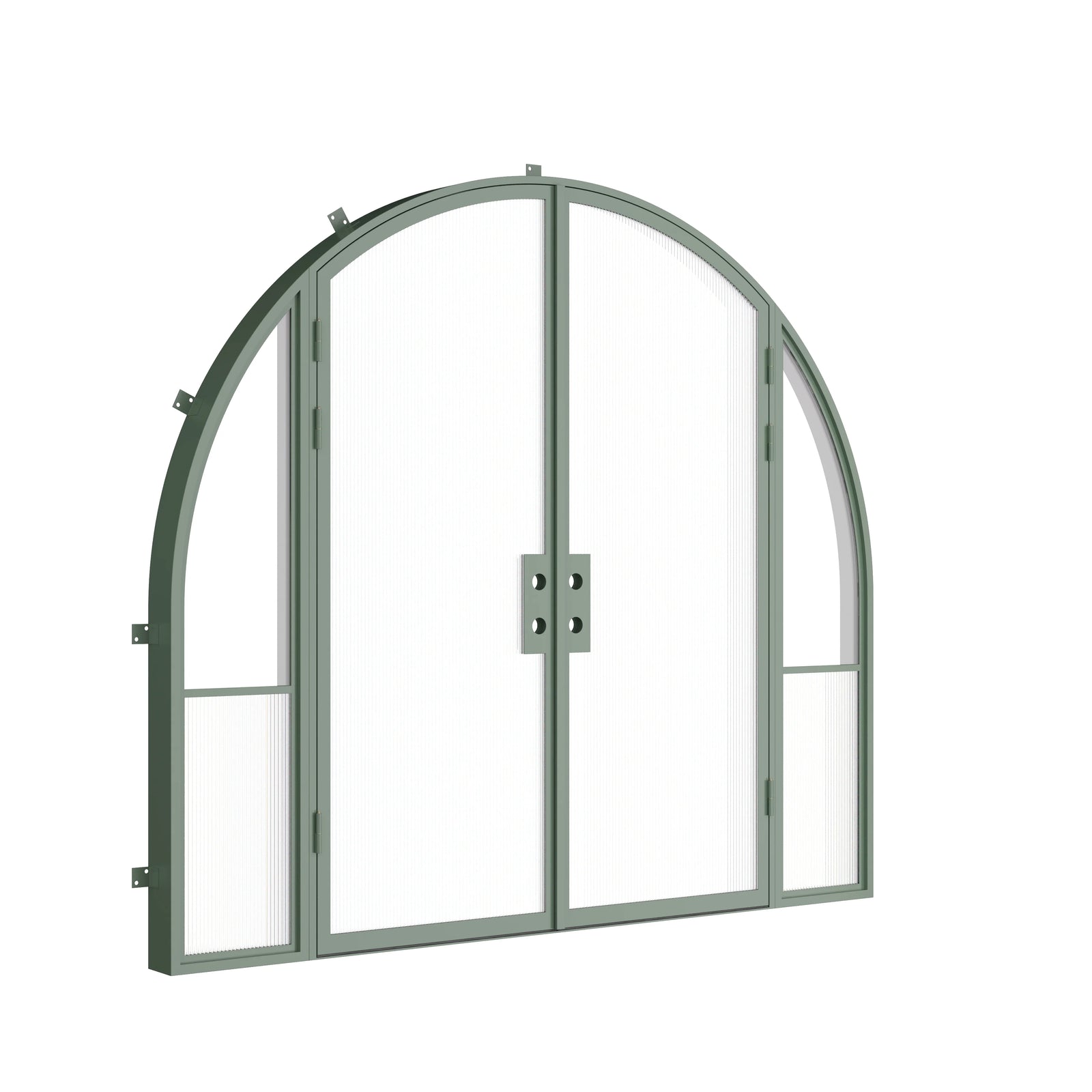 Pinkys Air Grand steel door, double, arch, with side windows, closed