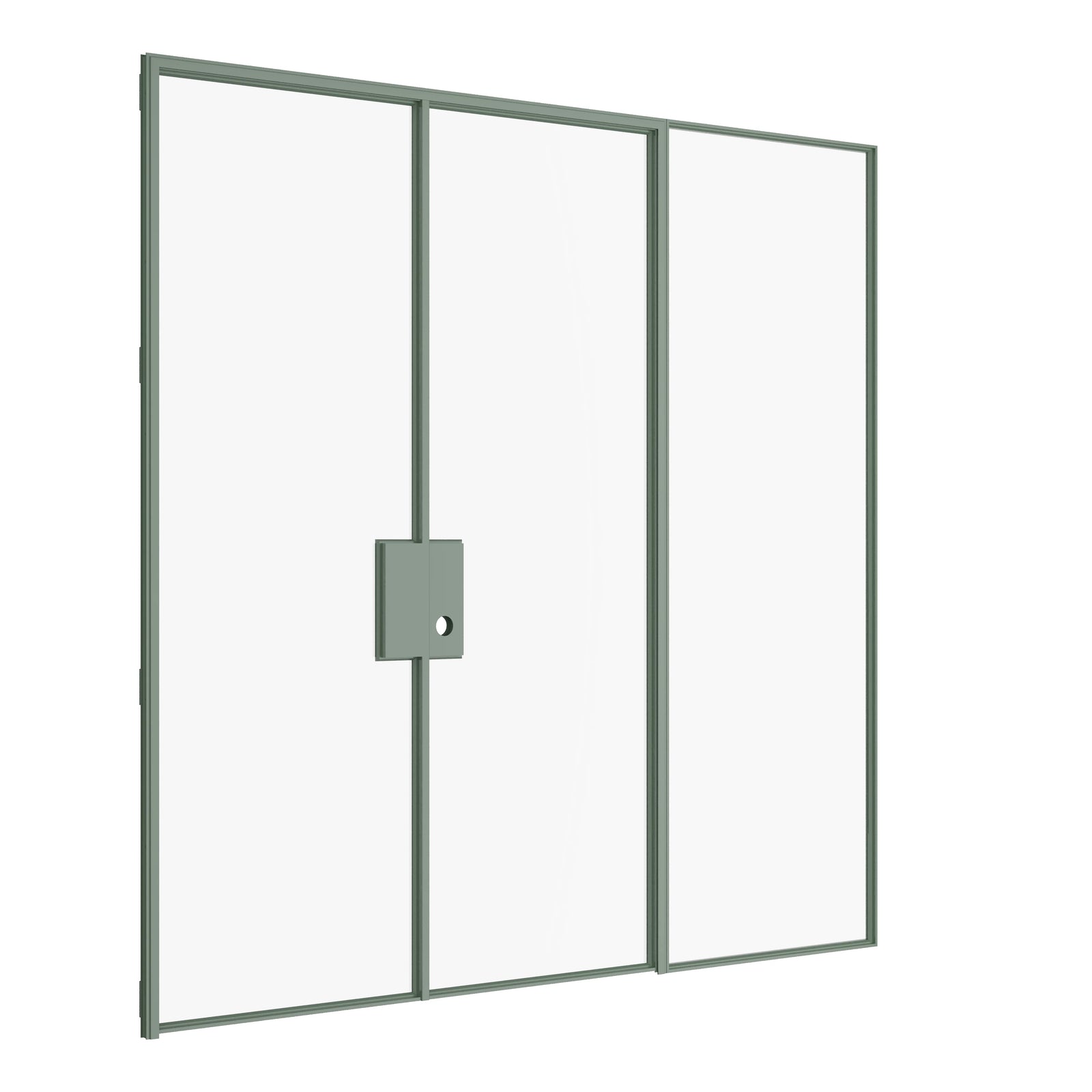 Pinkys Air Lite interior steel door, double, flat, with a left side window, closed