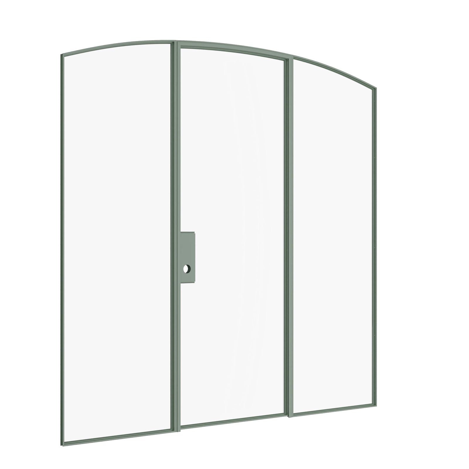 Pinkys Air Lite interior steel door, single, arch, with side windows, closed