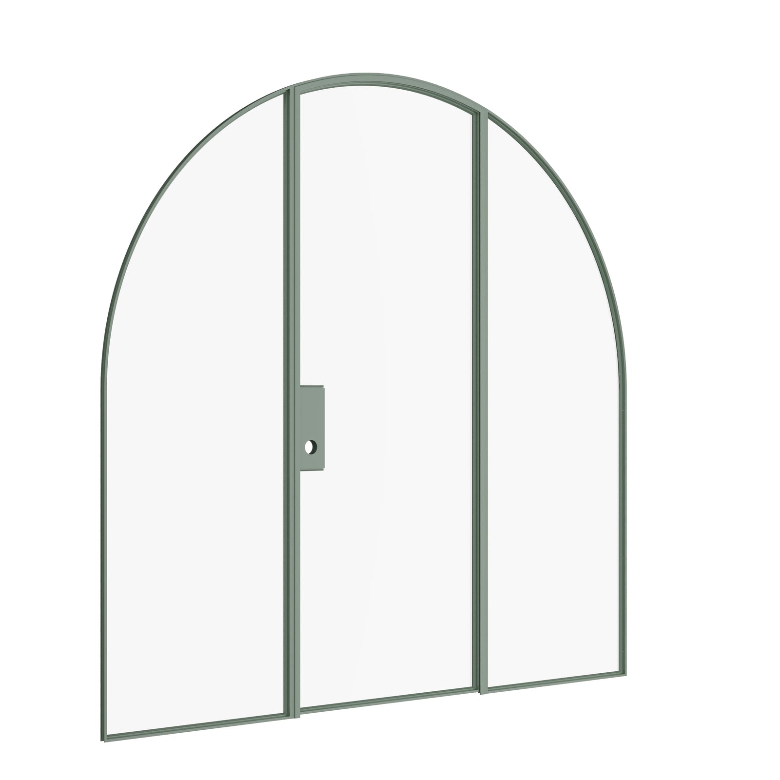 Pinkys Air Lite interior steel door, single, full arch, with side windows, closed