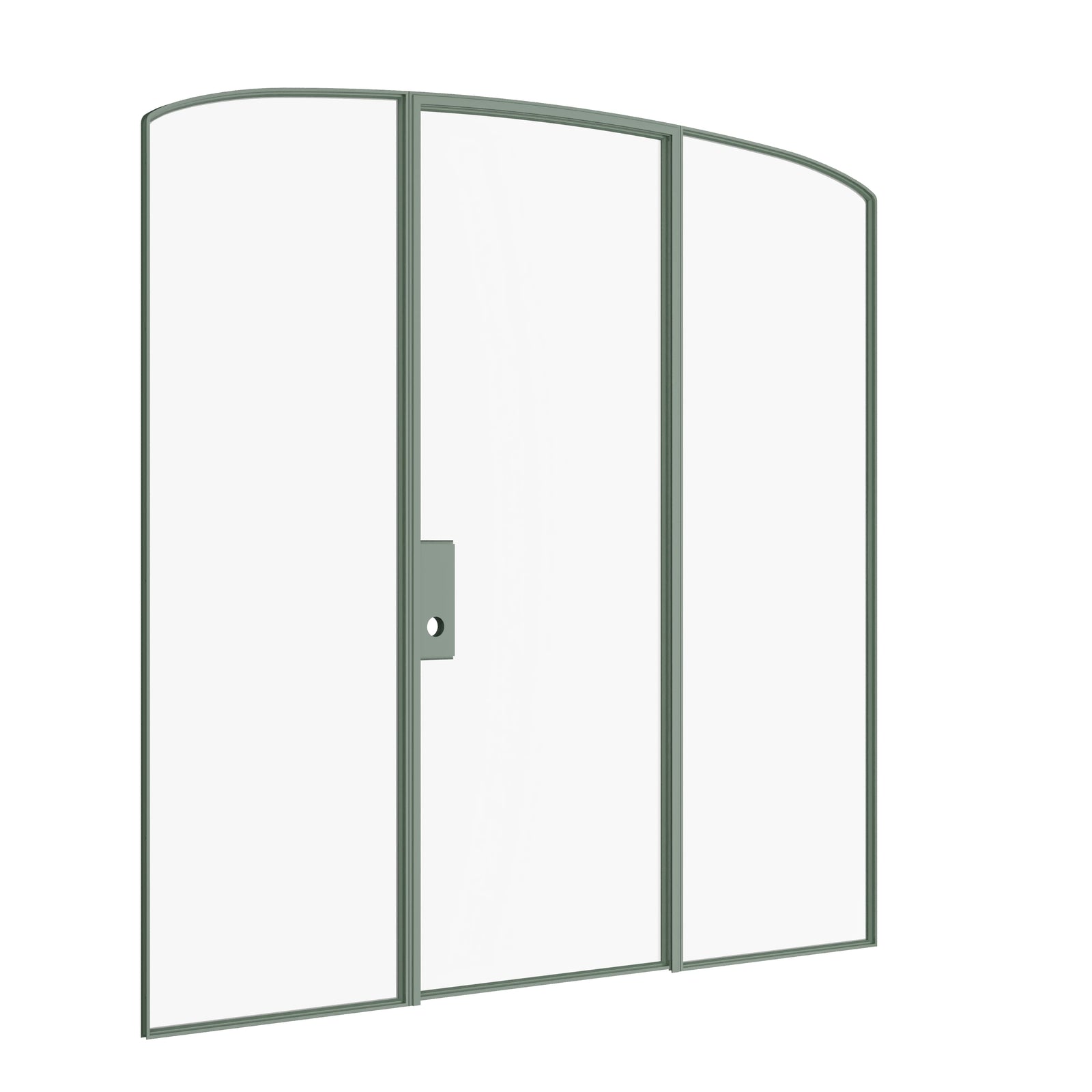 Pinkys Air Lite interior steel door, single, mini arch, with side windows, closed