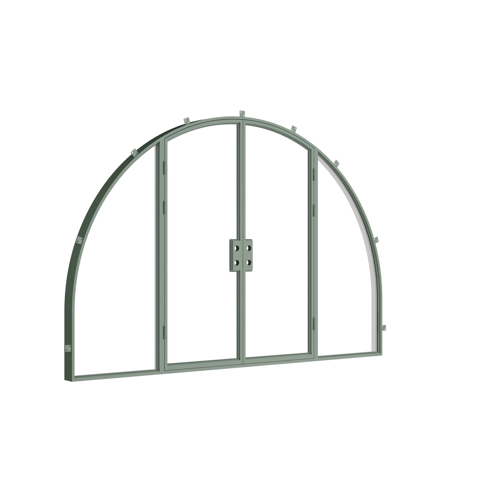 Pinkys Air Lite steel door, double, full arch, with side windows, closed