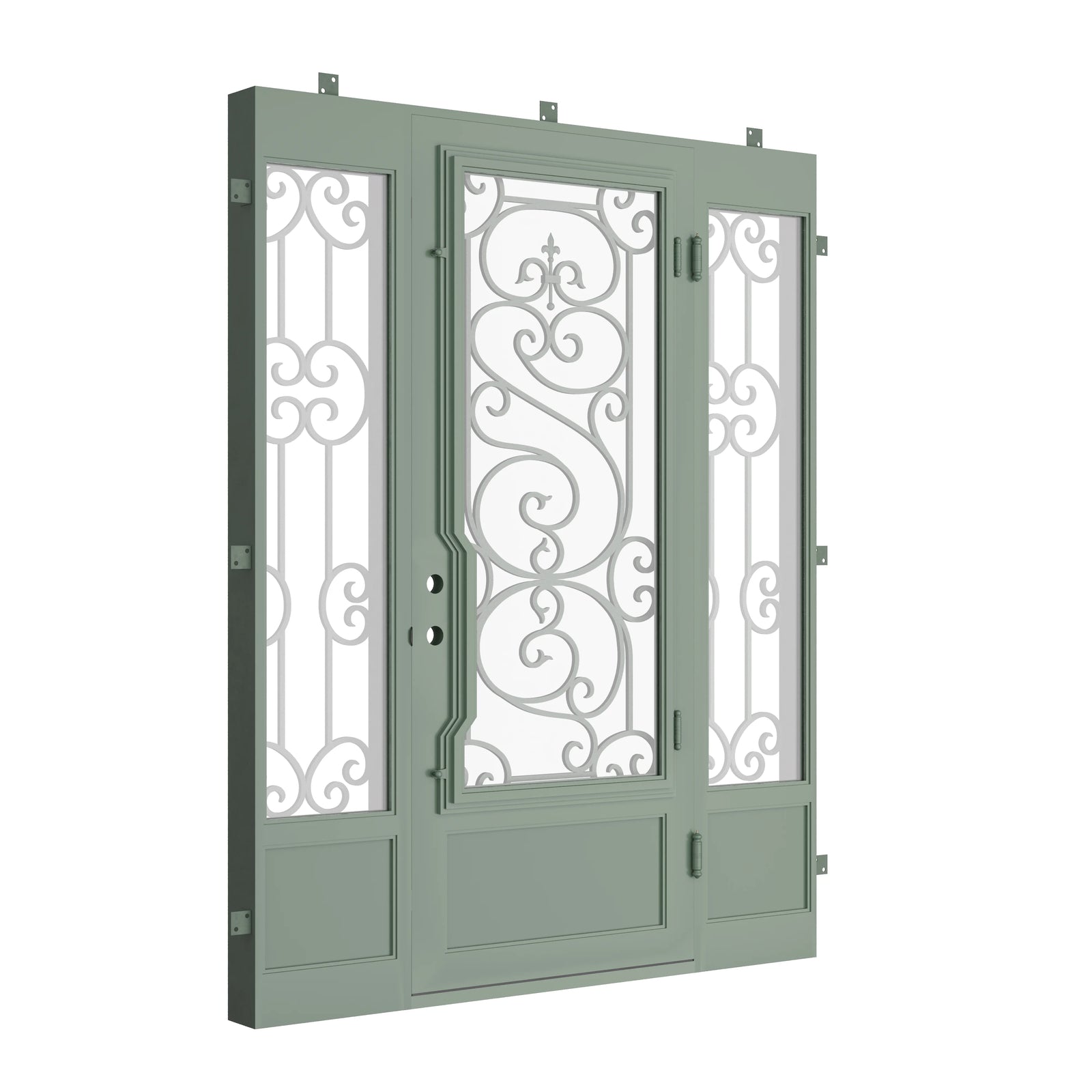 Pinkys Beverly steel door, single, flat, with side windows, closed