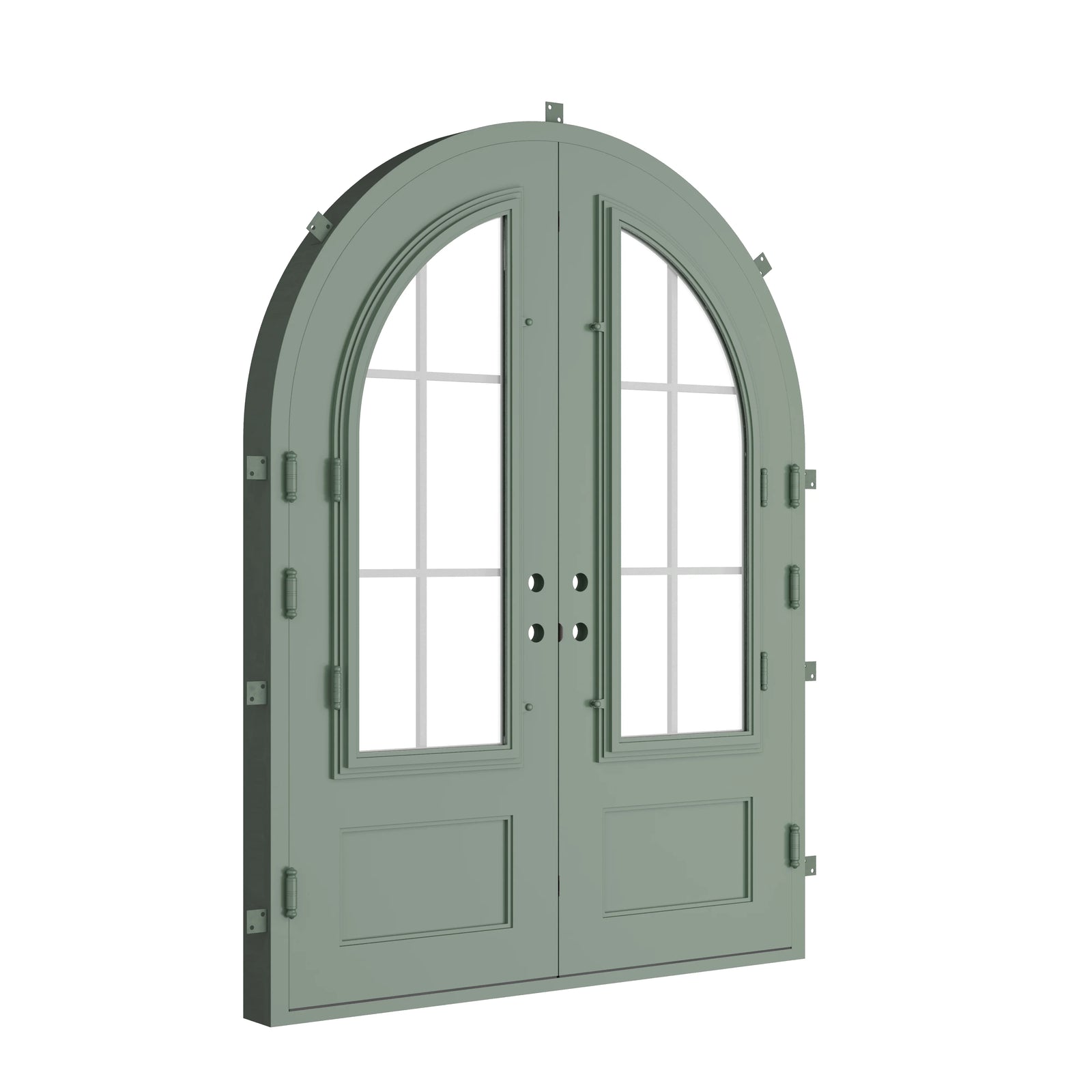Pinkys Bristol steel door, double, full arch, closed