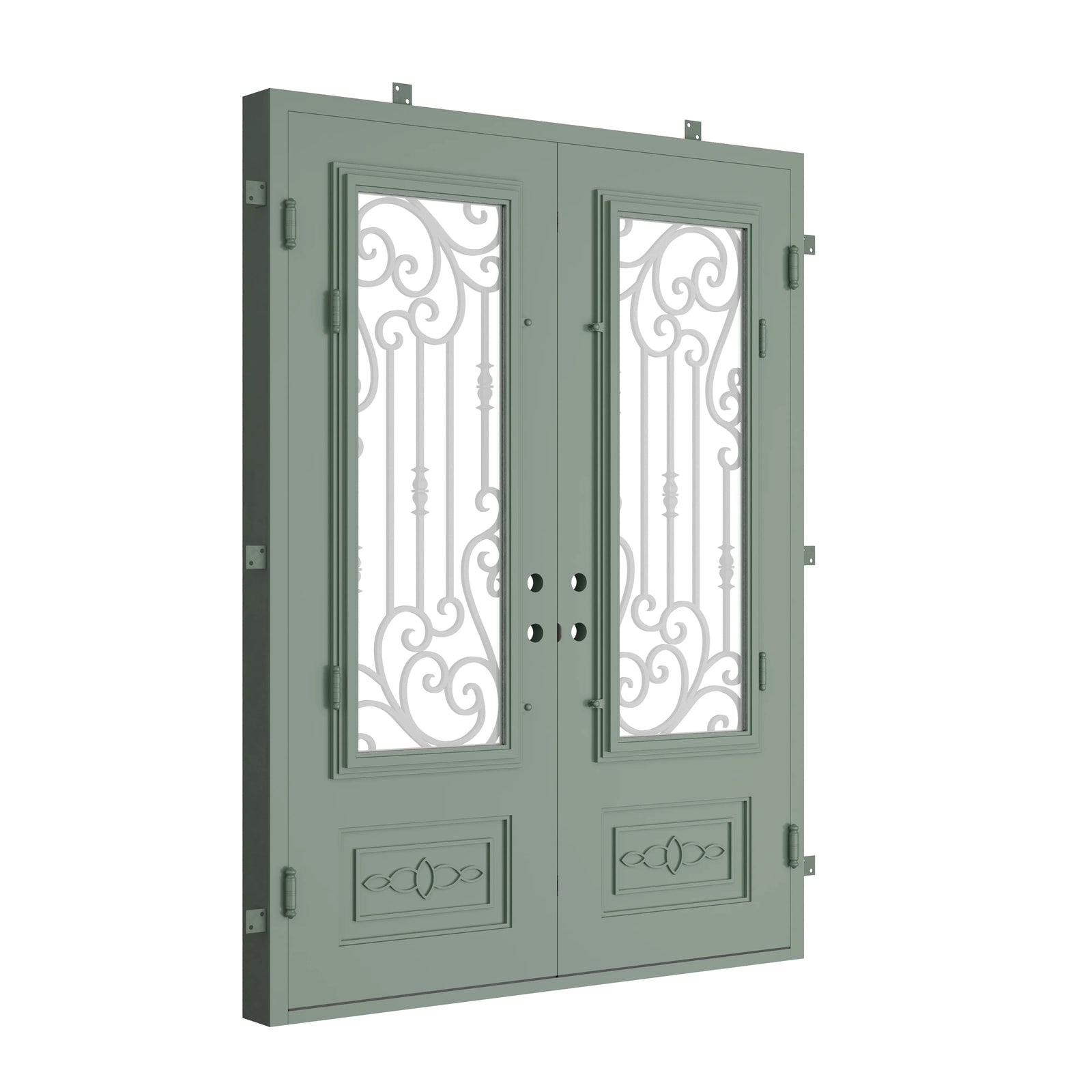 Pinkys Golden Gate steel door, double, flat, closed