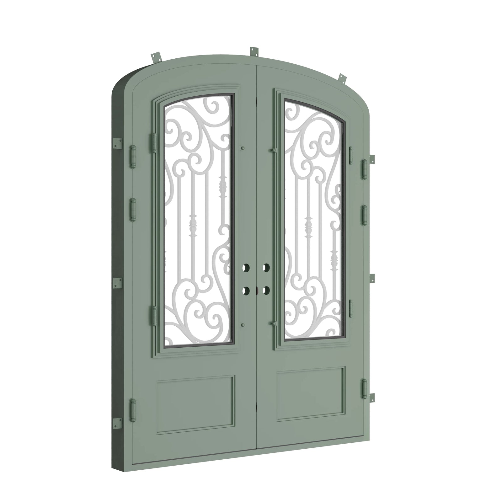 Pinkys Golden Gate steel door, double, arch, closed