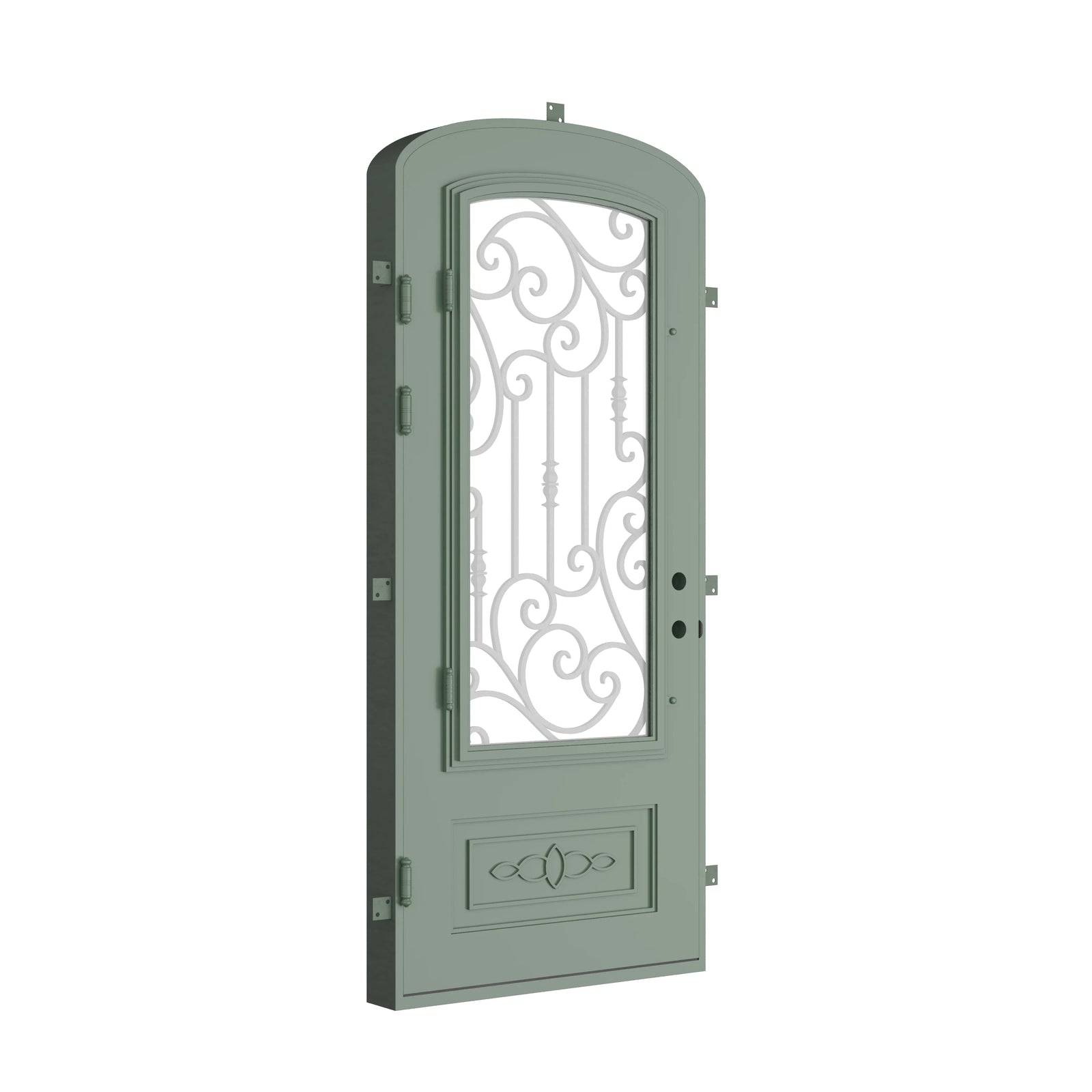 Pinkys Golden Gate steel door, single, arch, closed