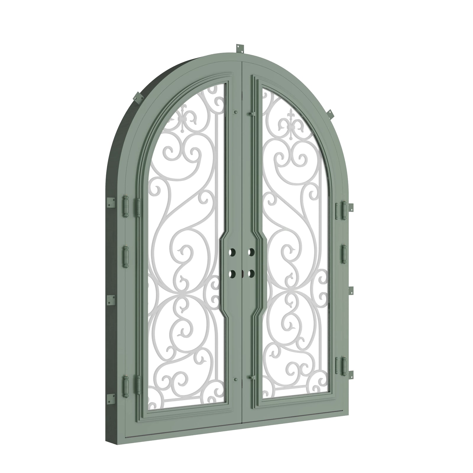 Pinkys Hills steel door, double, arch, closed