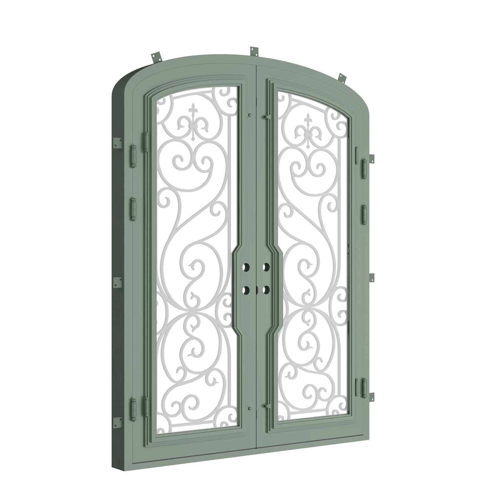 Pinkys Hills steel door, double, mini arch, closed