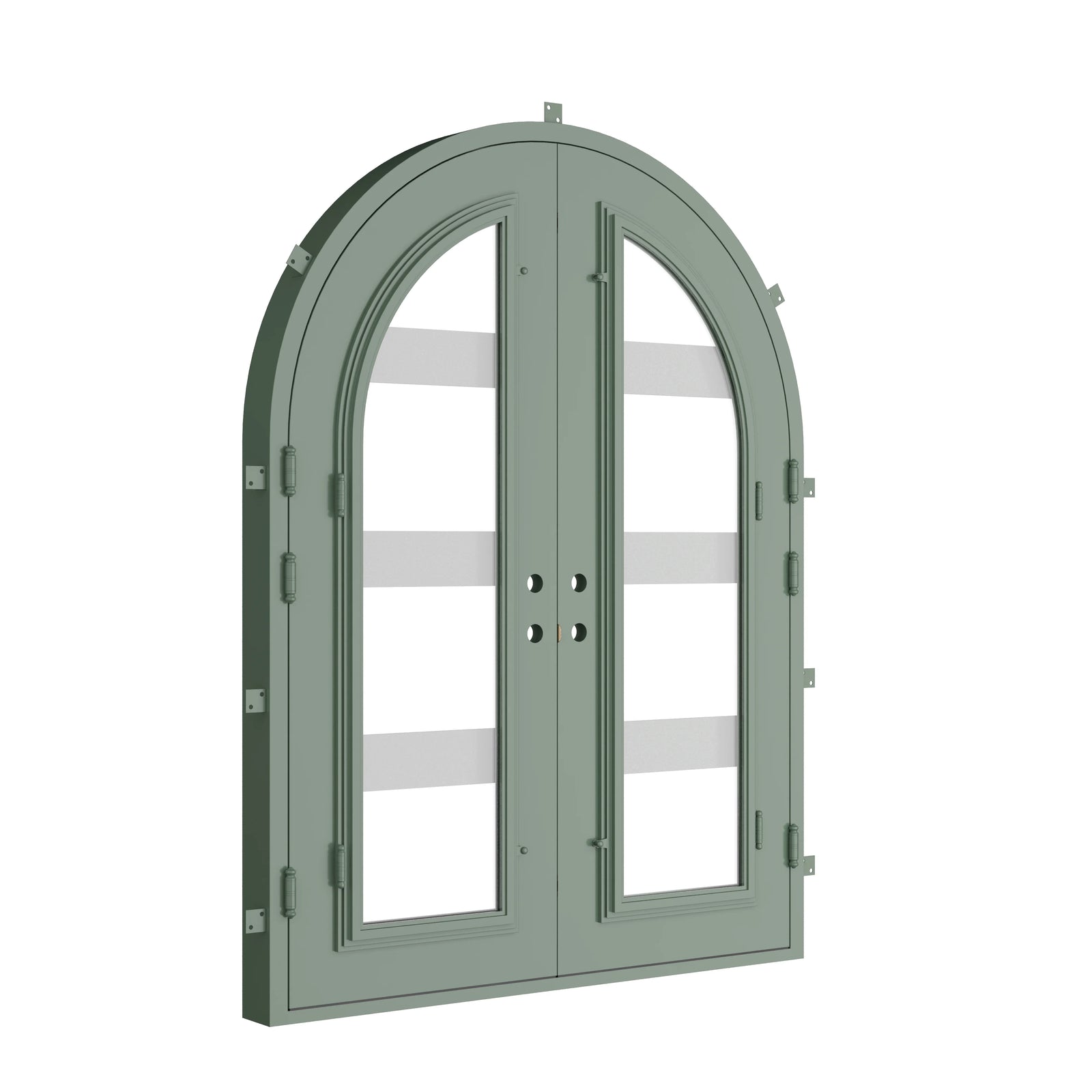 Pinkys Knox steel door, double, full arch, closed