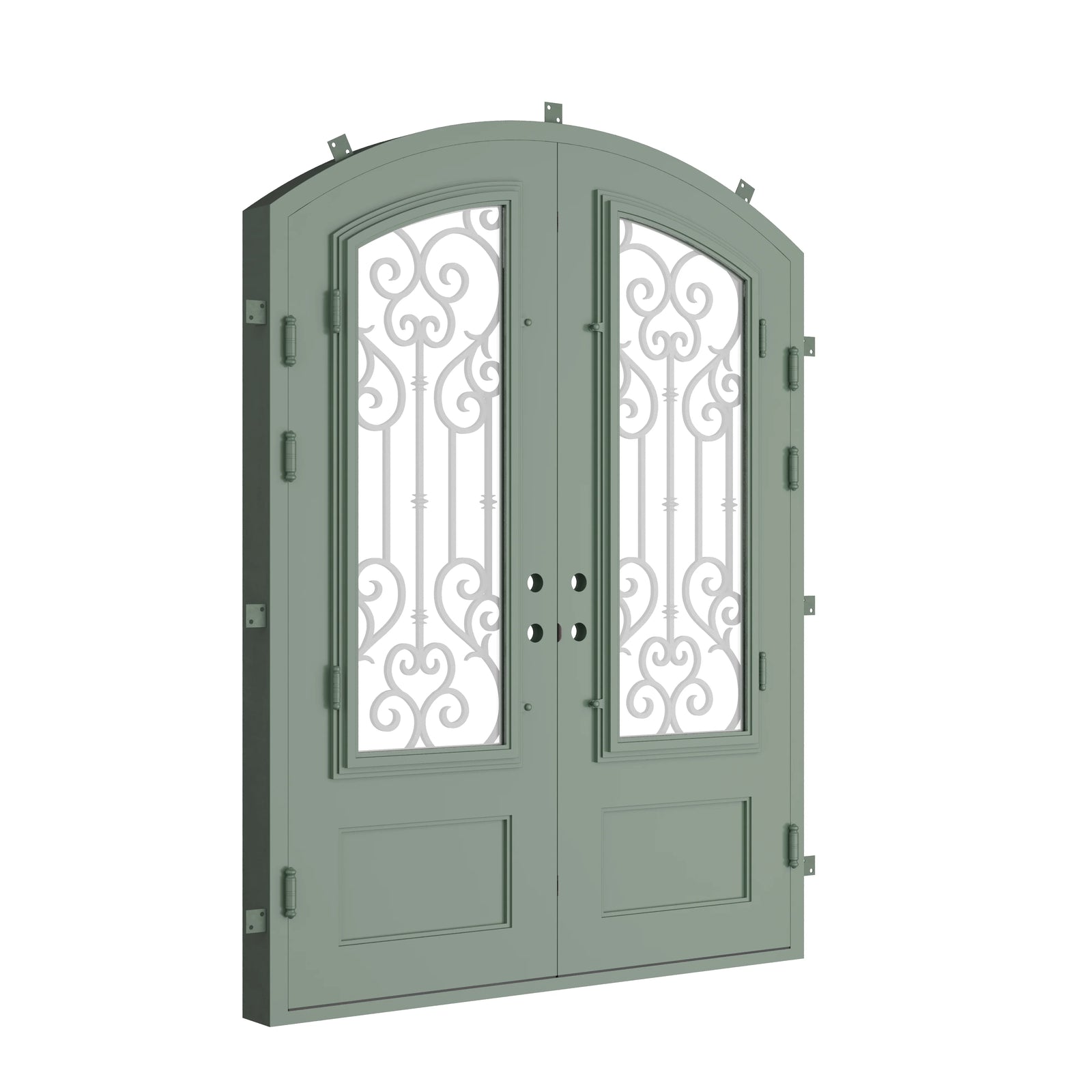 Pinkys New York steel door, double, arch, closed