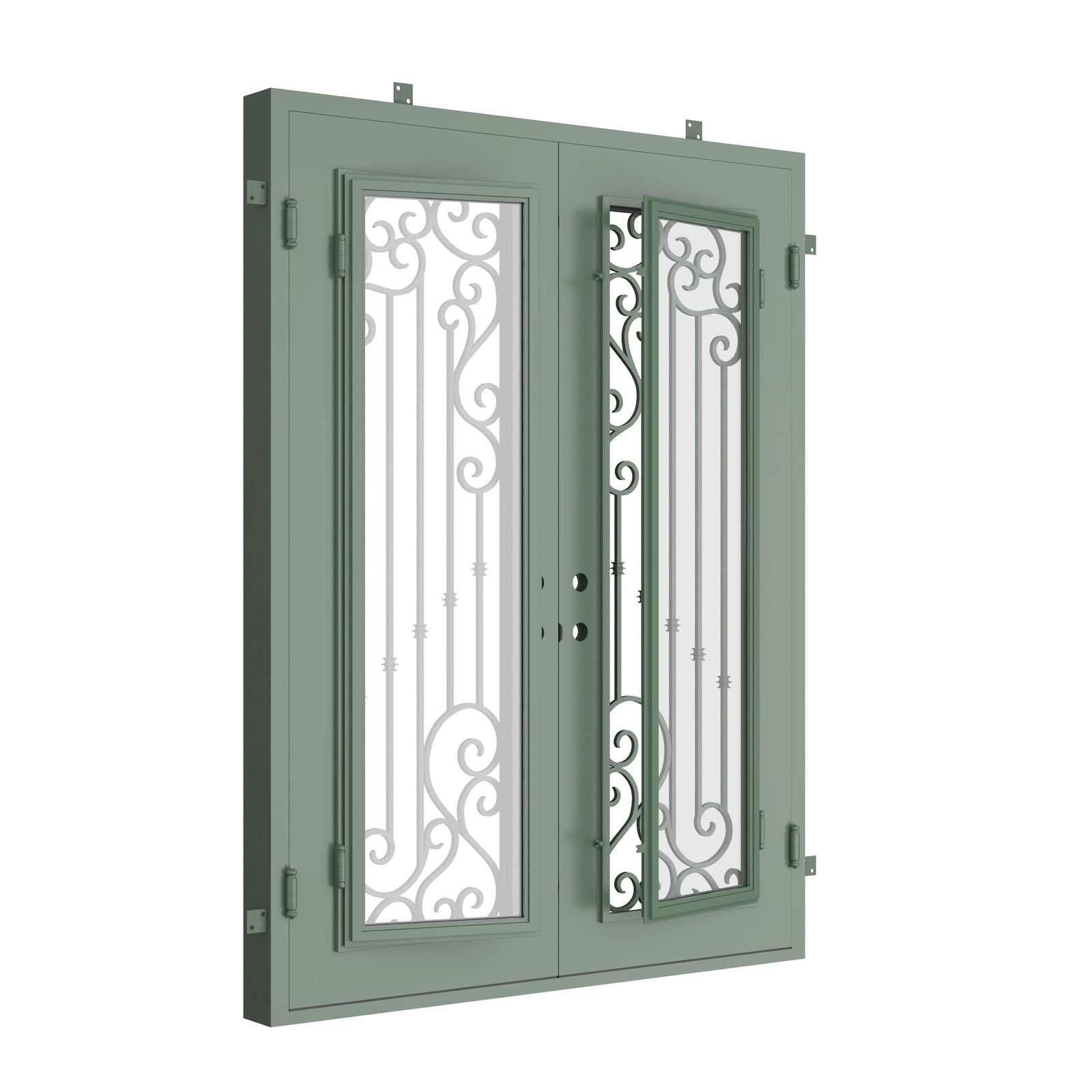 Pinkys Paris steel door, double, flat, closed