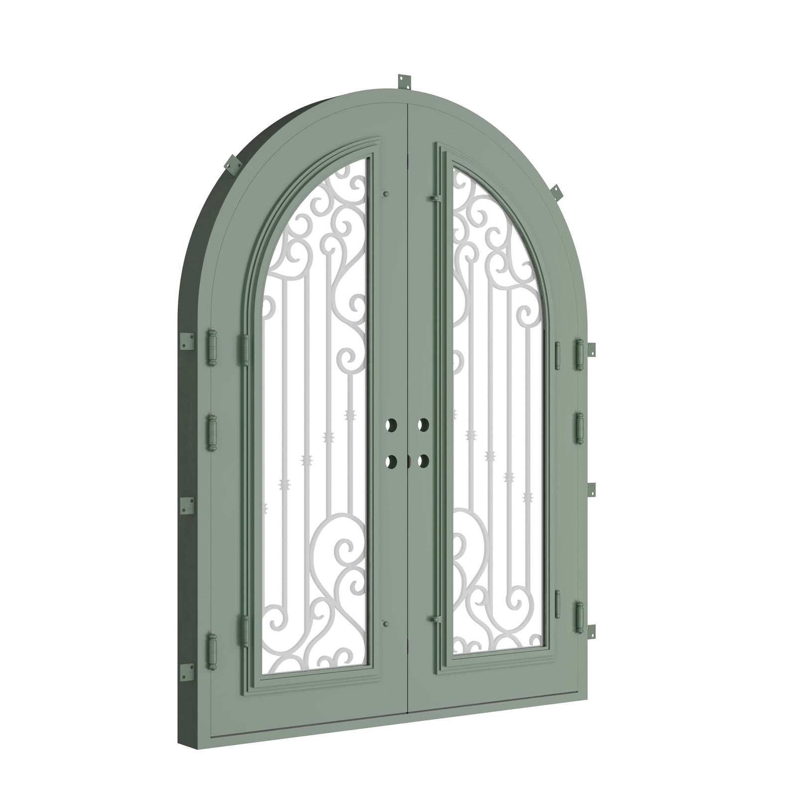 Pinkys Paris steel door, double, arch, closed