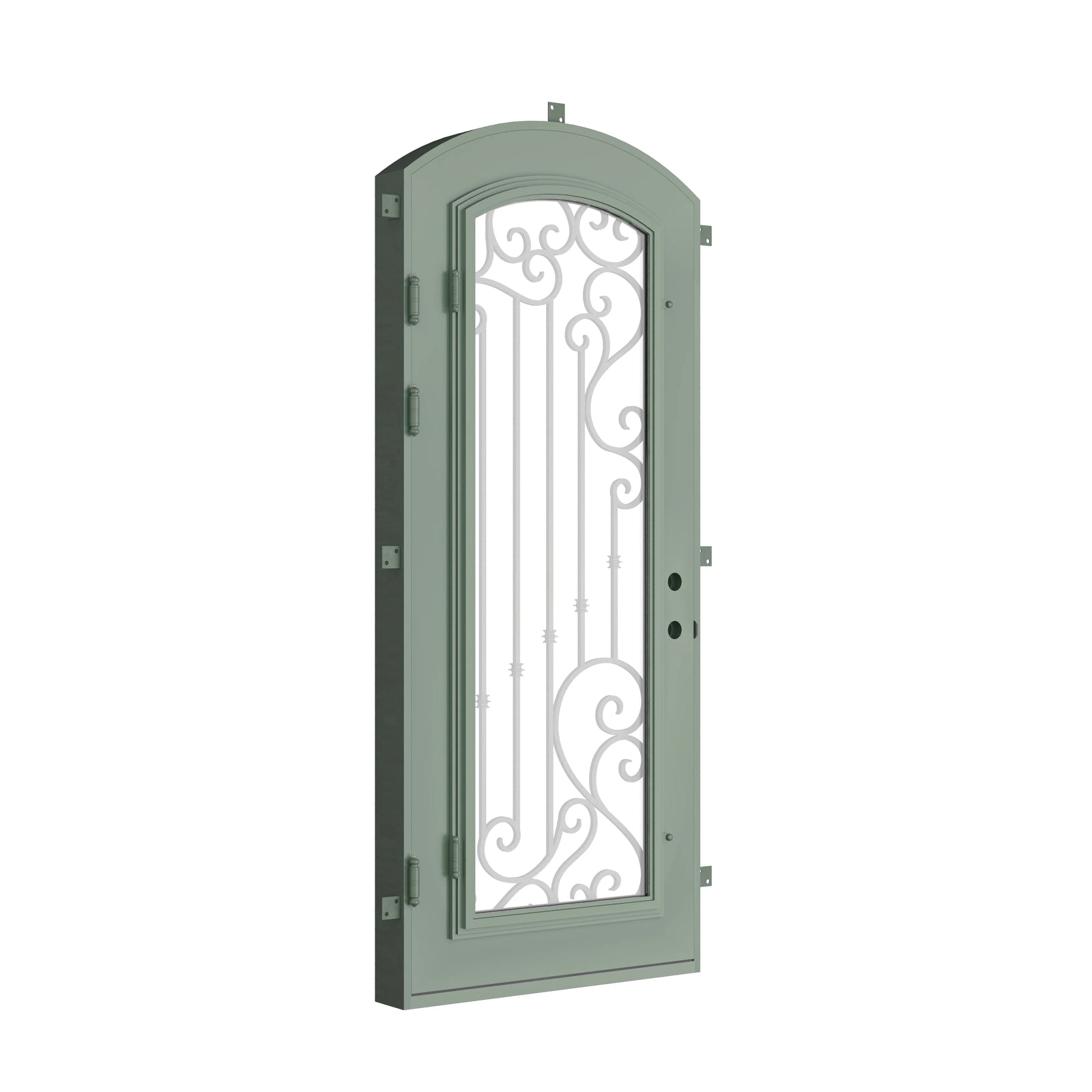 Pinkys Paris steel door, single, arch, closed