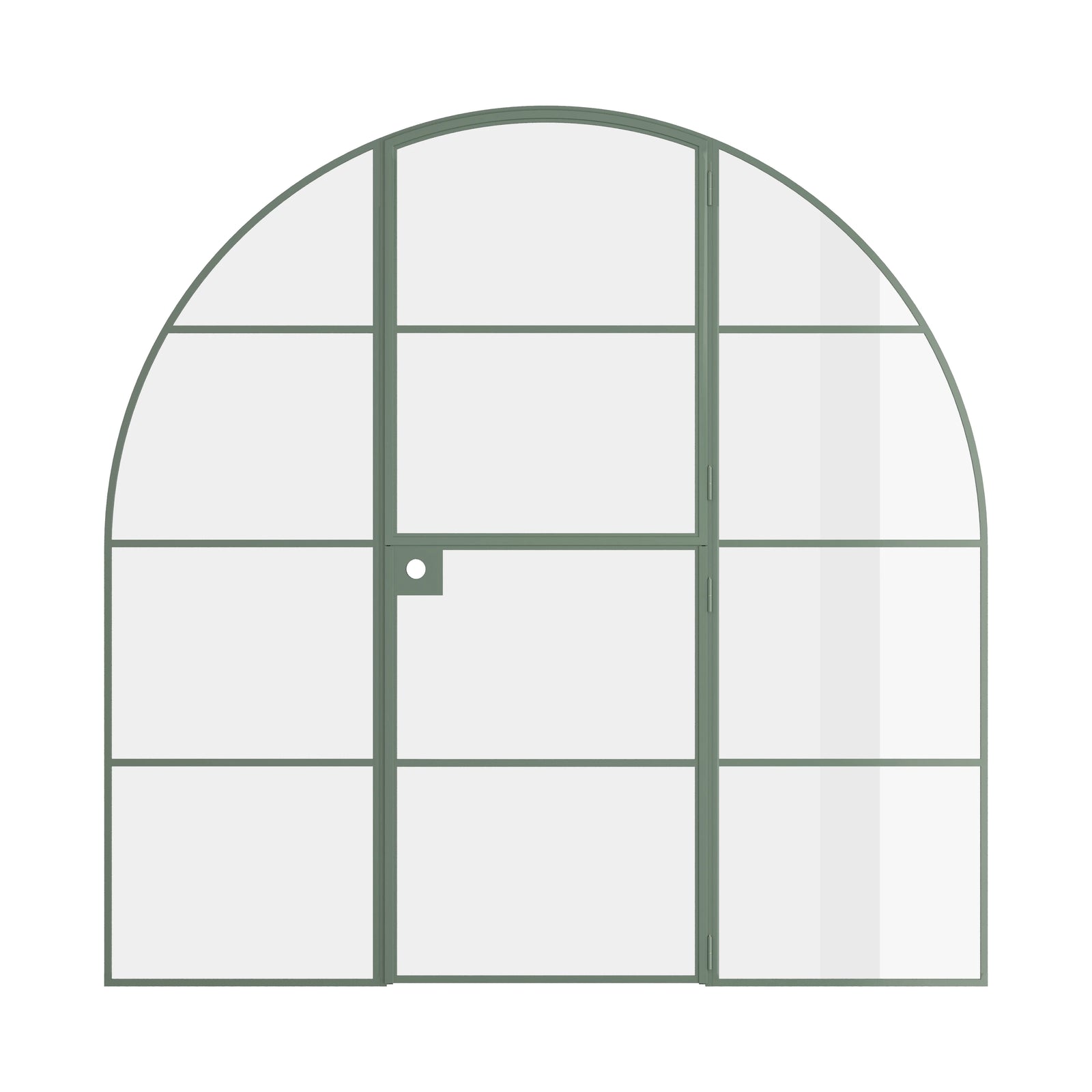 Pinkys Air 4 interior steel door, single, full arch, Dutch, with side windows, closed