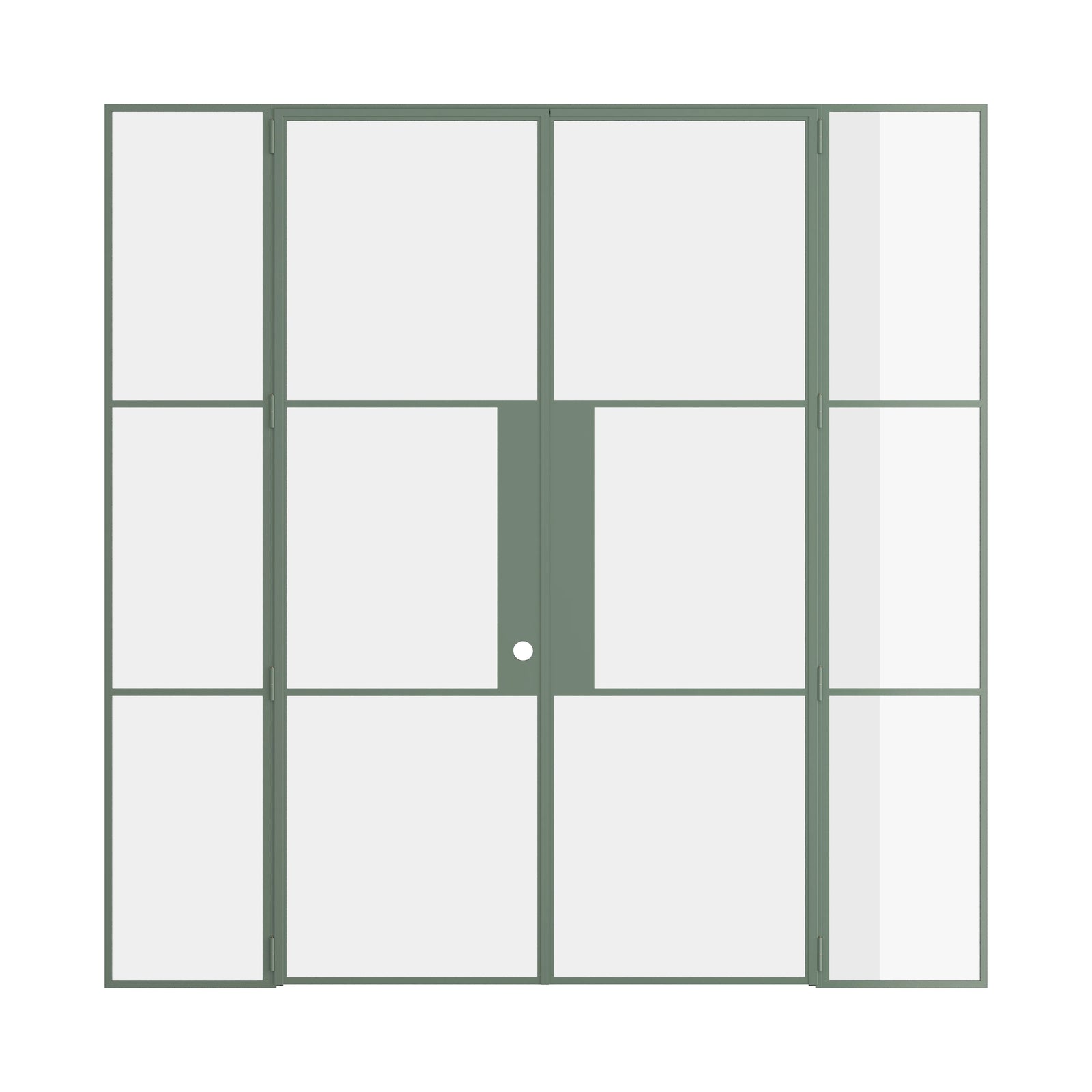 Pinkys Air 4 interior steel door, double, flat, with side windows, closed