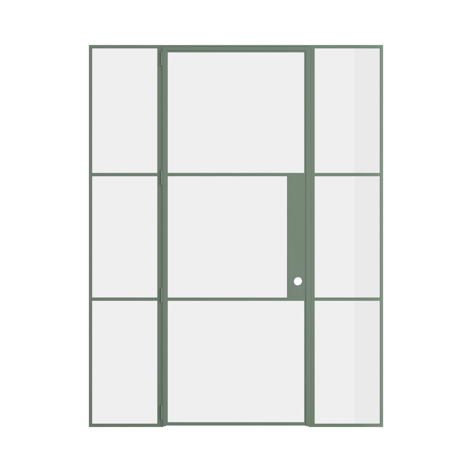 Pinkys Air 4 interior steel door, single, flat, with side windows, closed