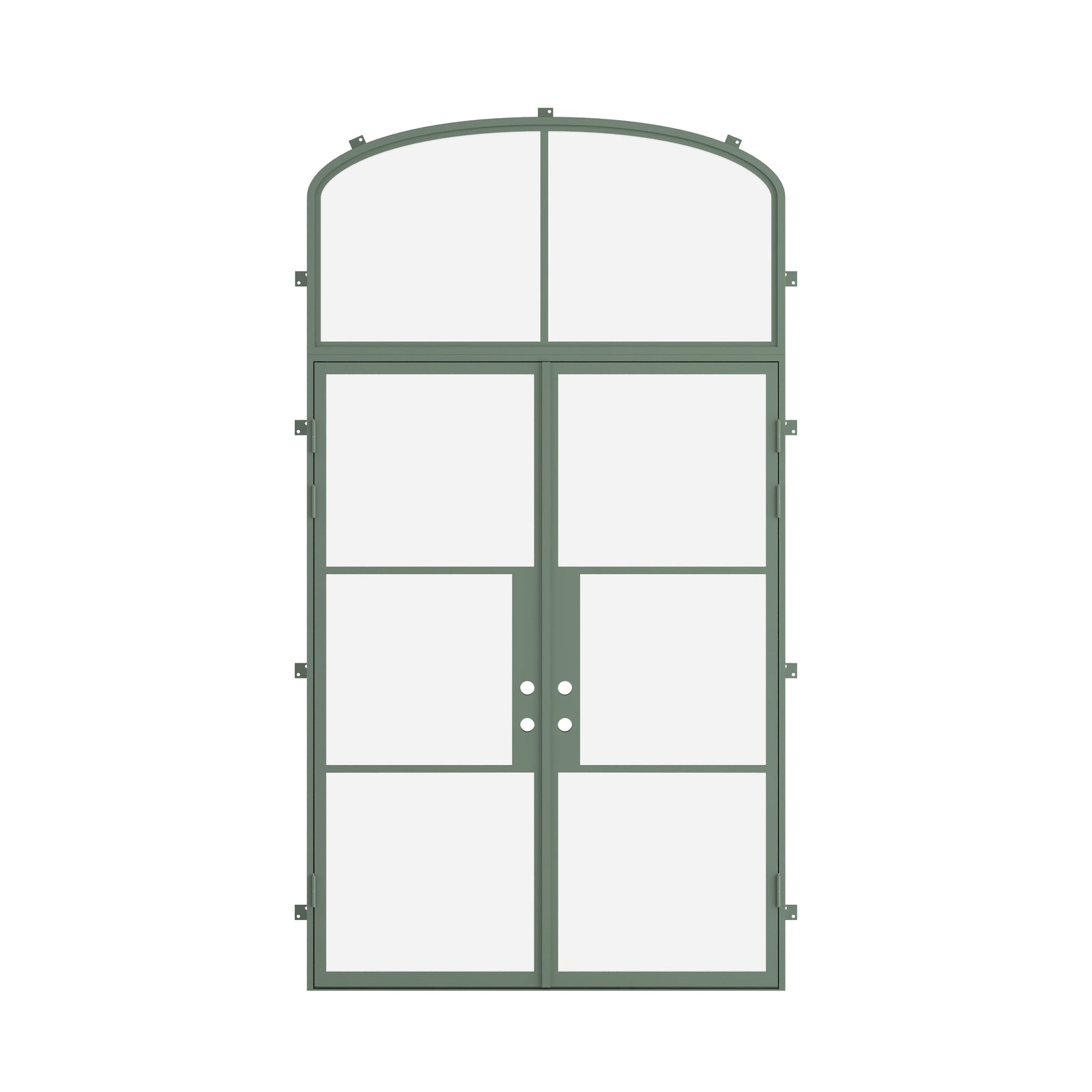 Pinkys Air 4 steel door, double, flat, with a mini-arch top window, closed