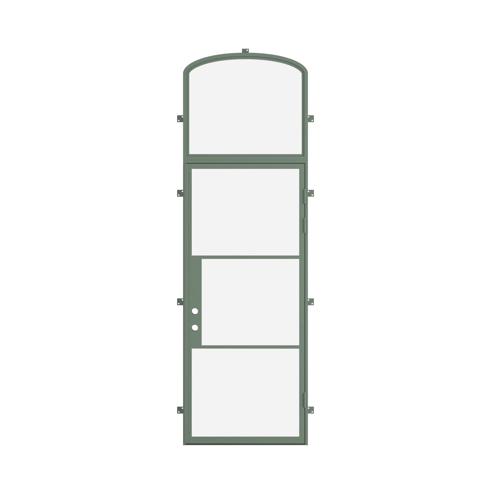 Pinkys Air 4 steel door, single, flat, with a mini-arch top window, closed
