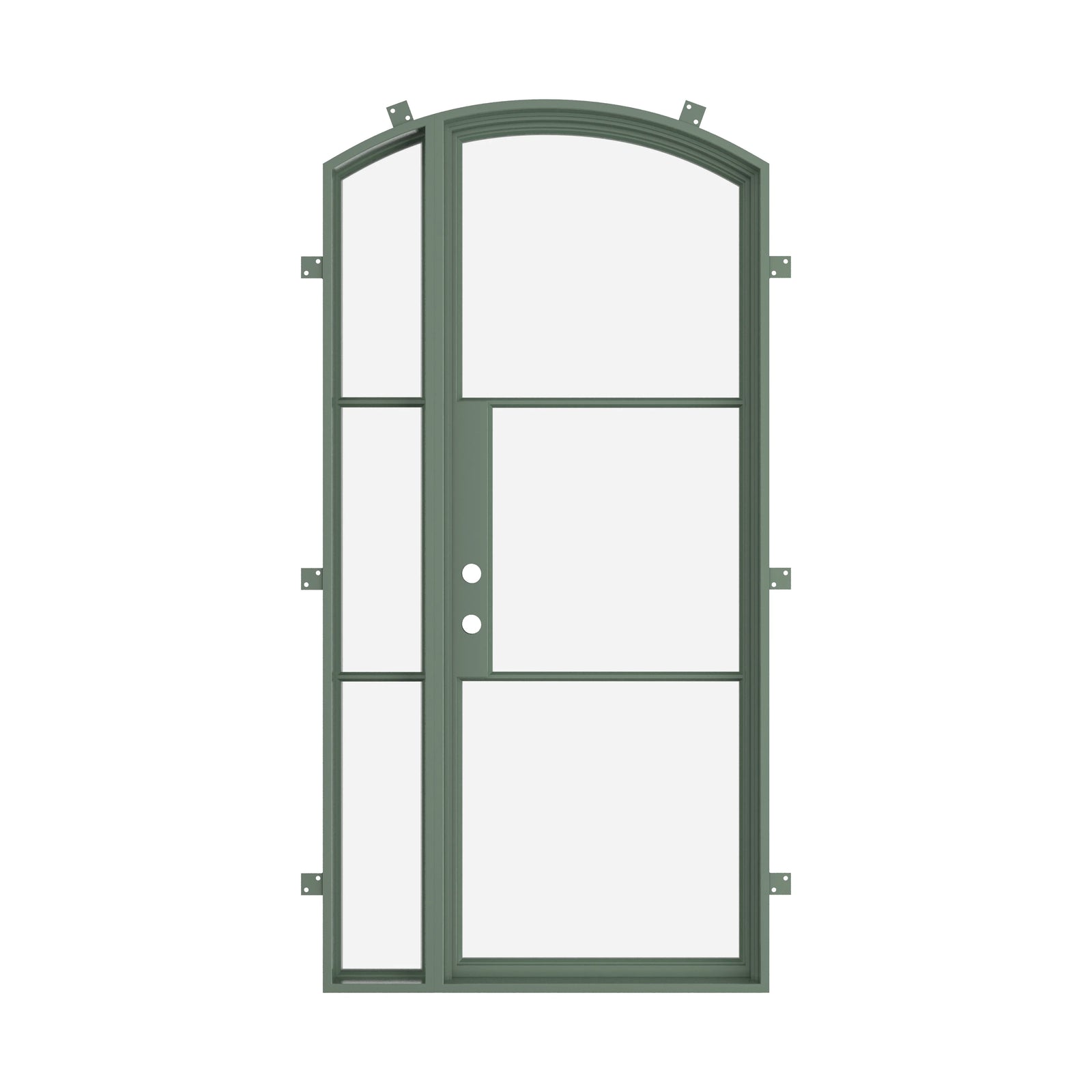 Pinkys Air 4 steel door, single, arch, with a right side window, closed