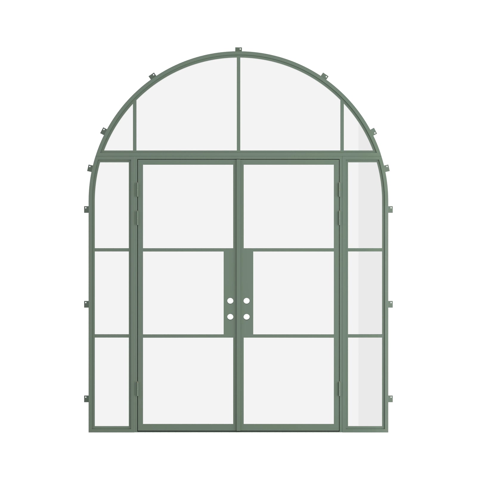 Pinkys Air 4 steel door, double, flat, with side windows, with a full-arch top window, closed