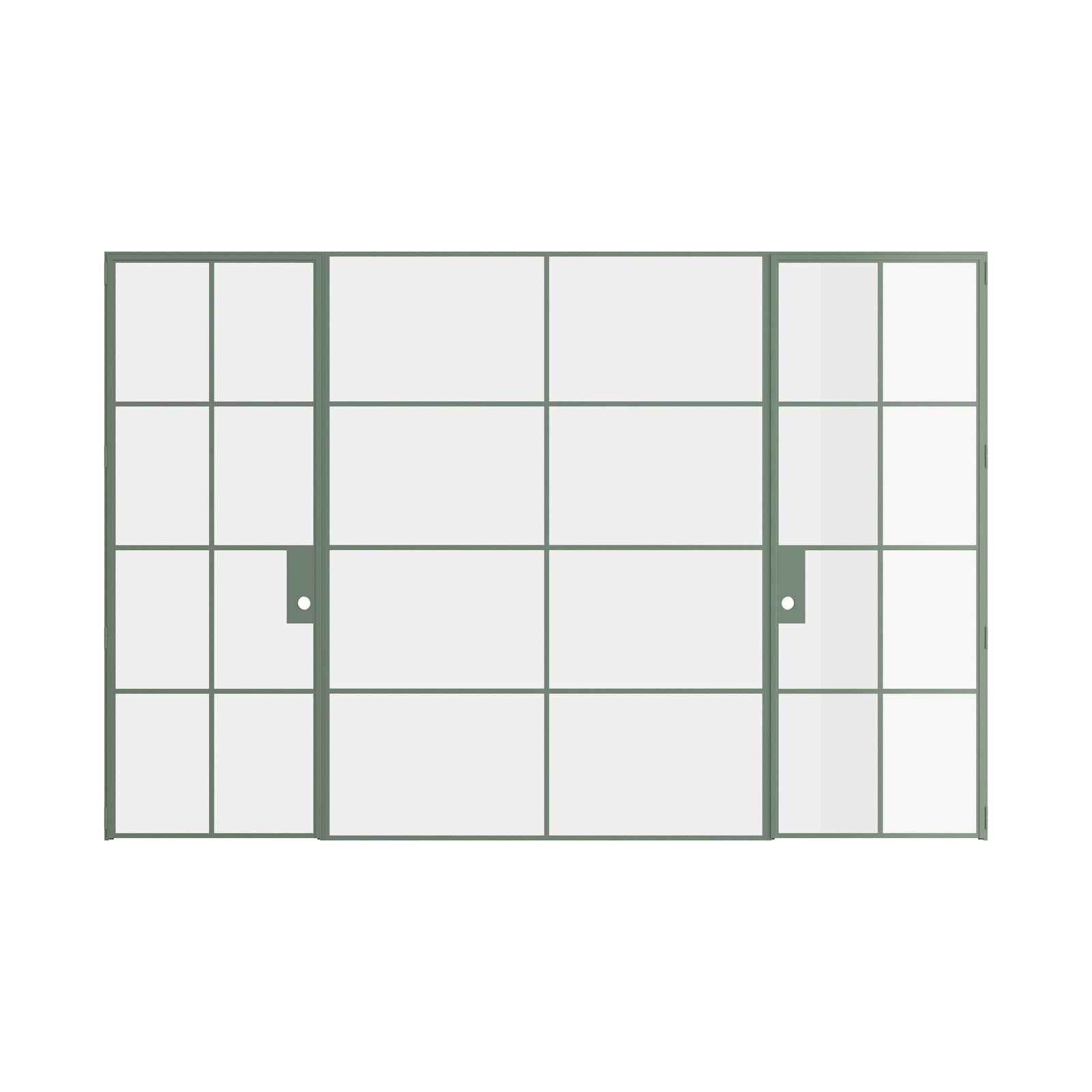 Pinkys Air 5 interior steel door, dual single, with a fixed middle panel, closed