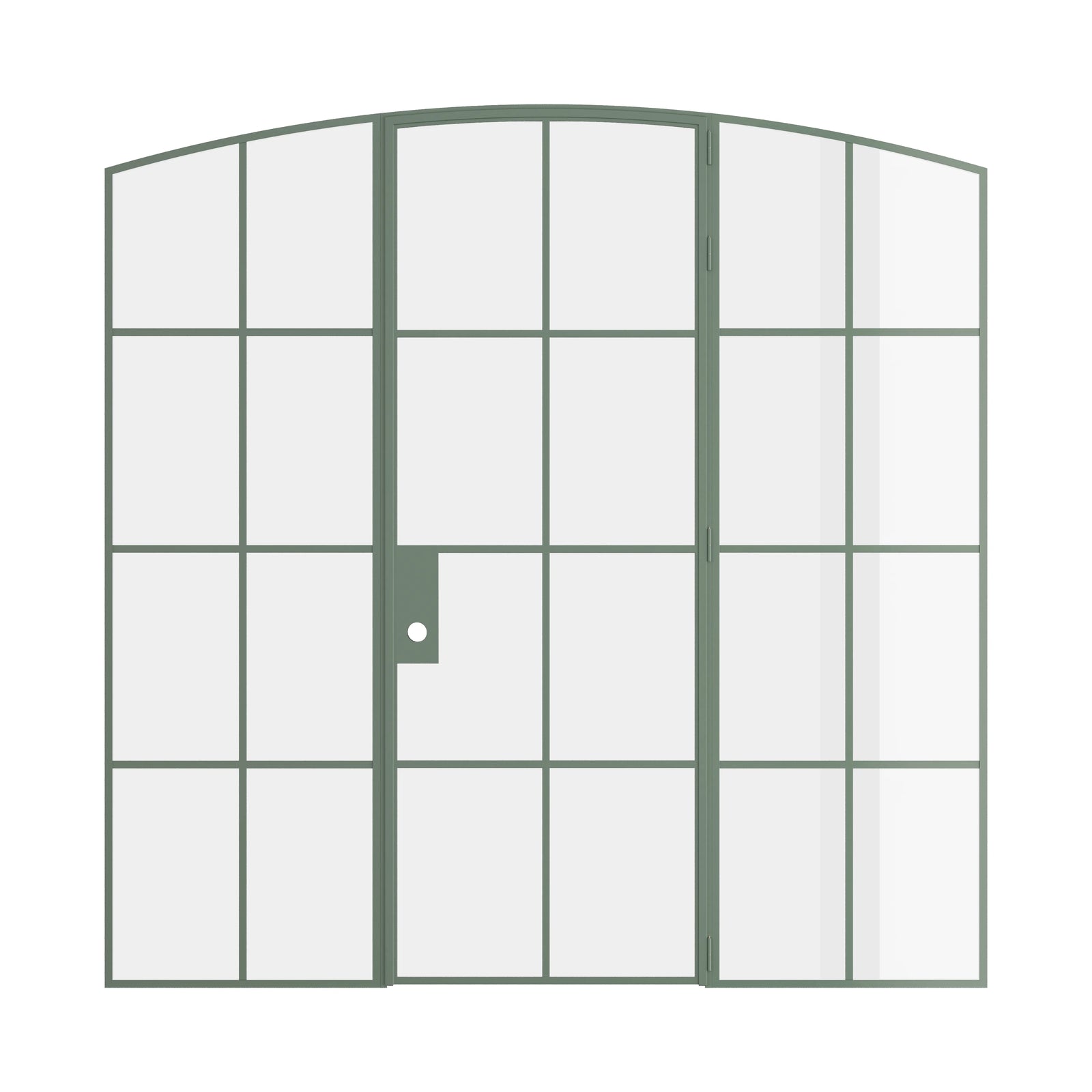 Pinkys Air 5 interior steel door, single, arch, with side windows, closed