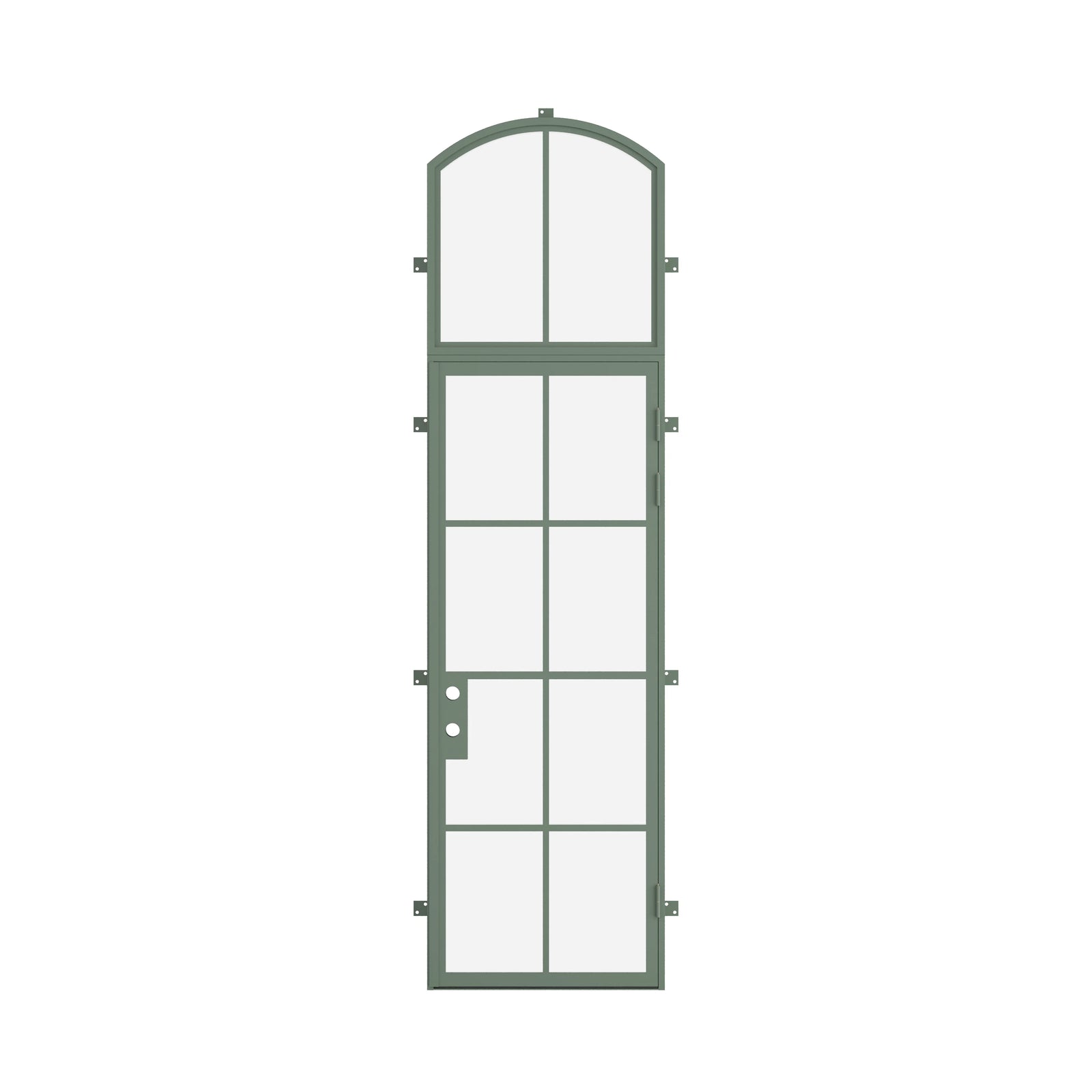 Pinkys Air 5 steel door, single, flat, with an arch top window, closed